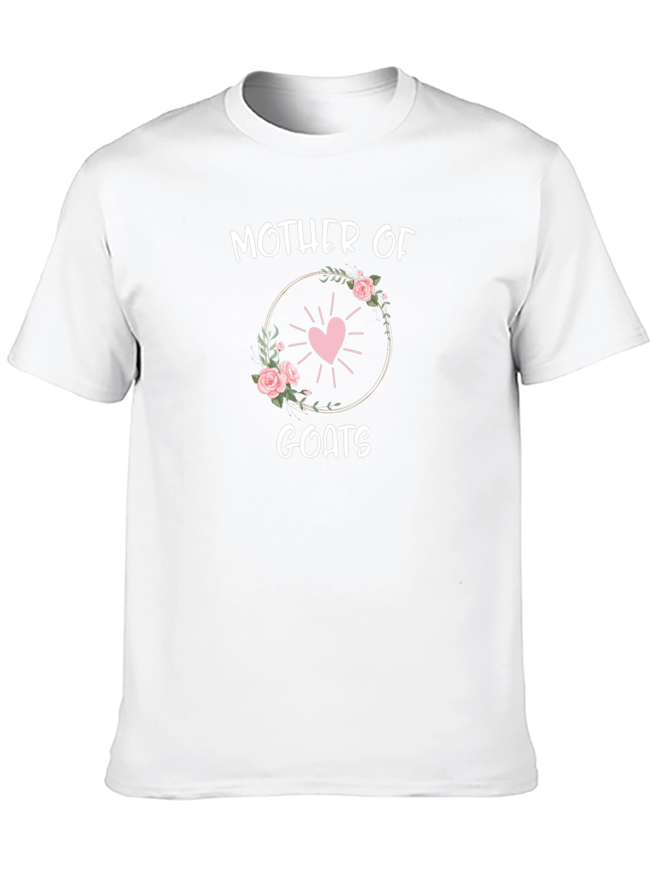 Mother of Goats T-Shirt - Floral Heart Design