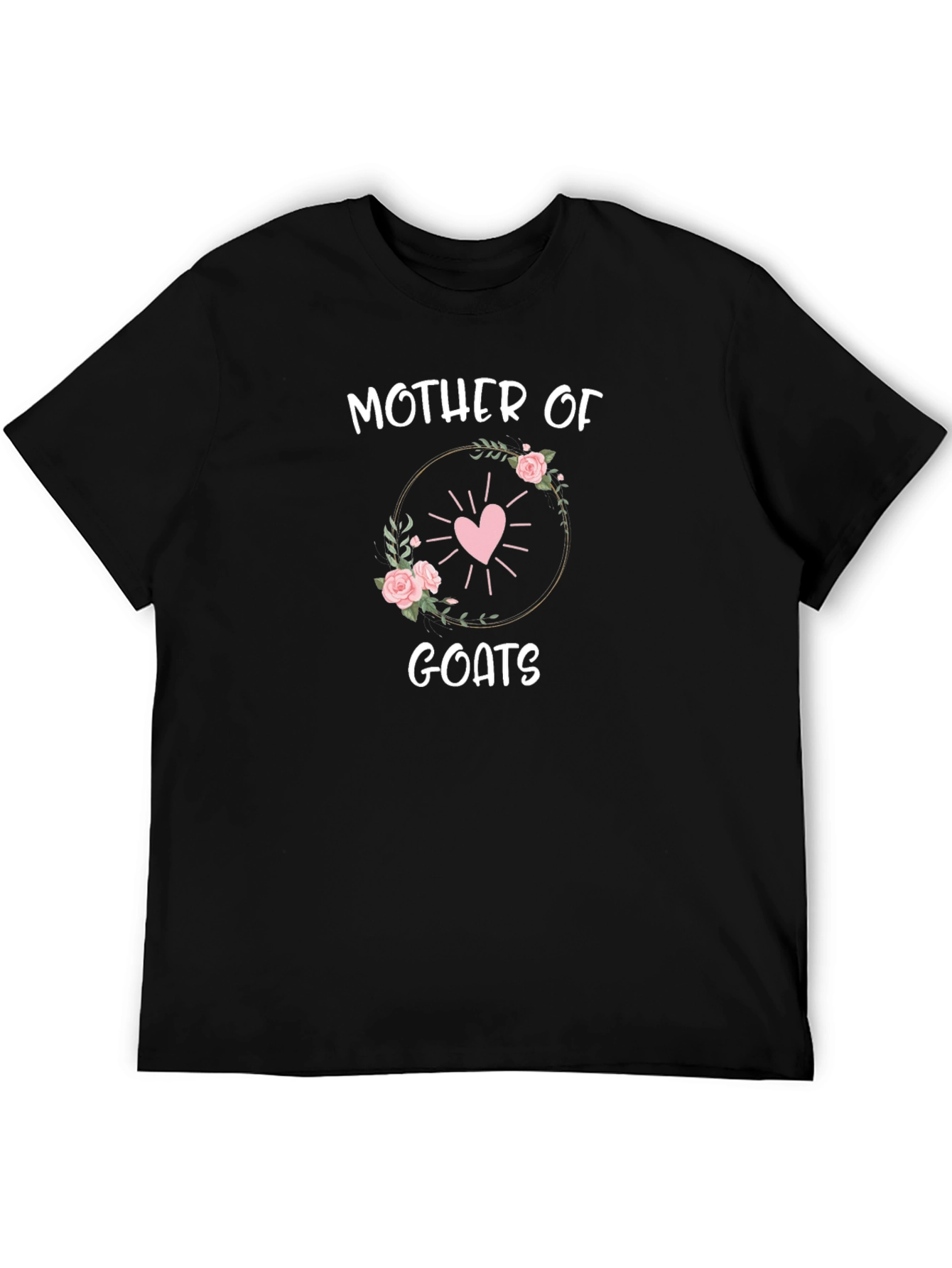 Mother of Goats T-Shirt - Floral Heart Design