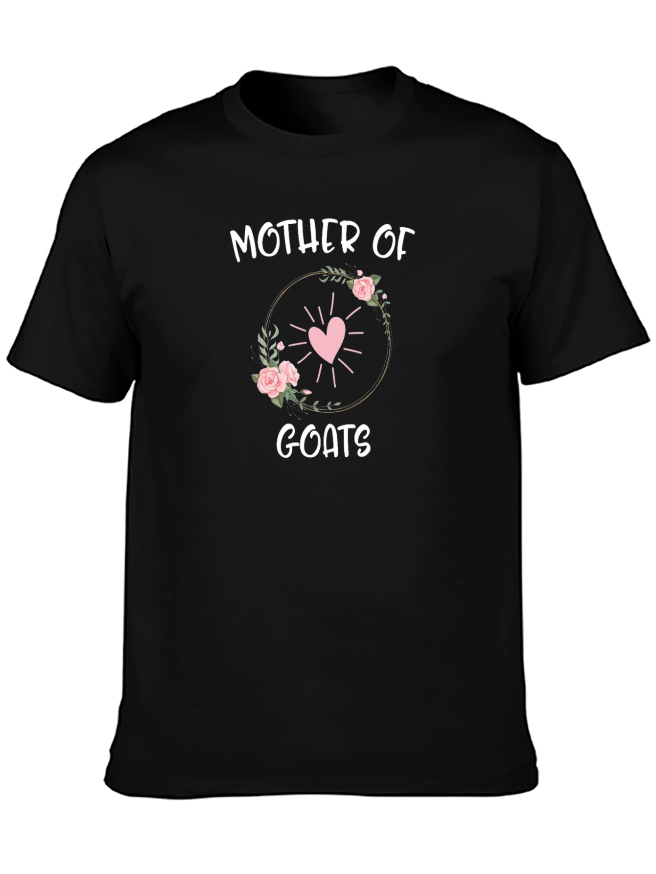 Mother of Goats T-Shirt - Floral Heart Design
