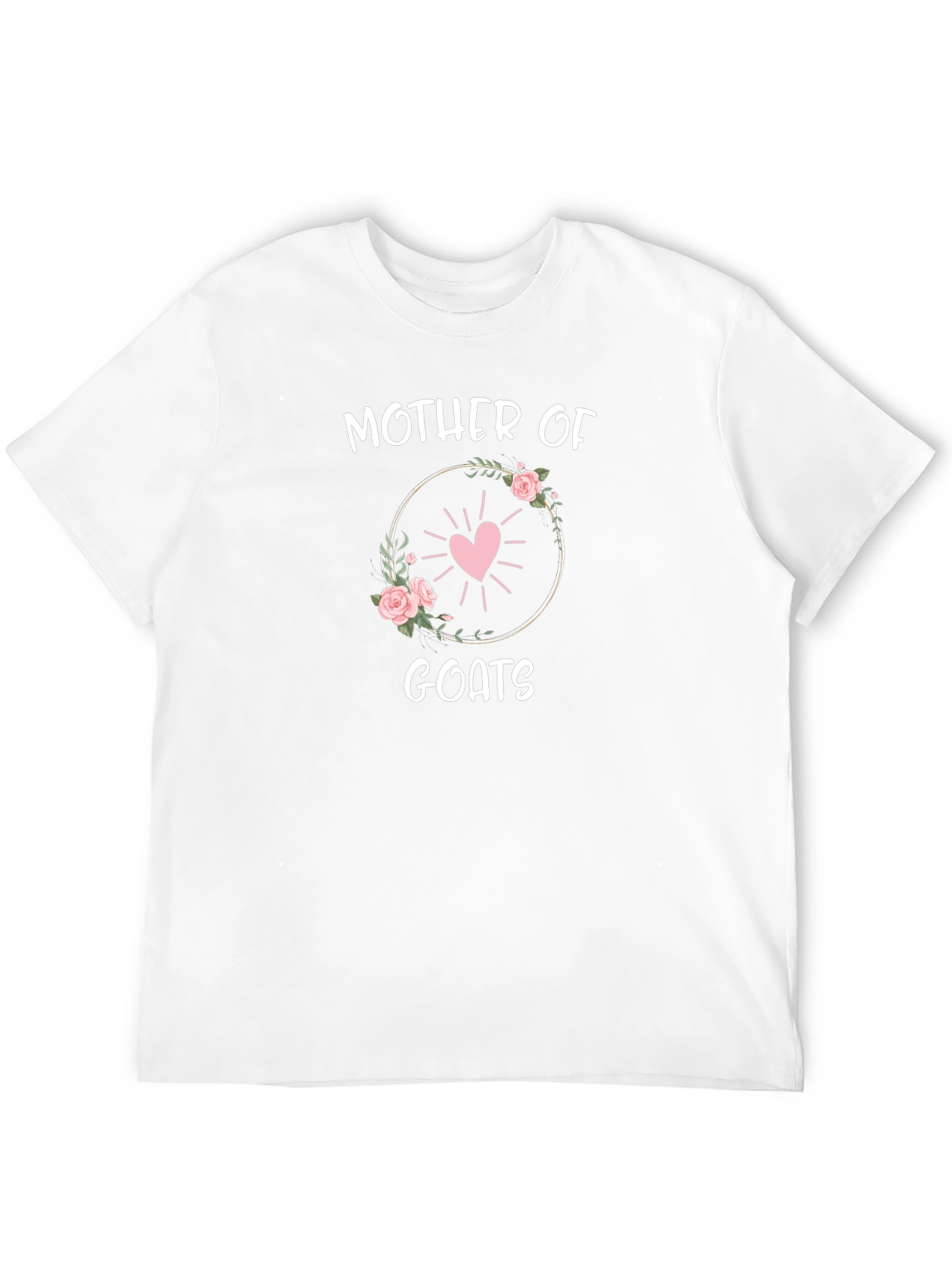 Mother of Goats T-Shirt - Floral Heart Design