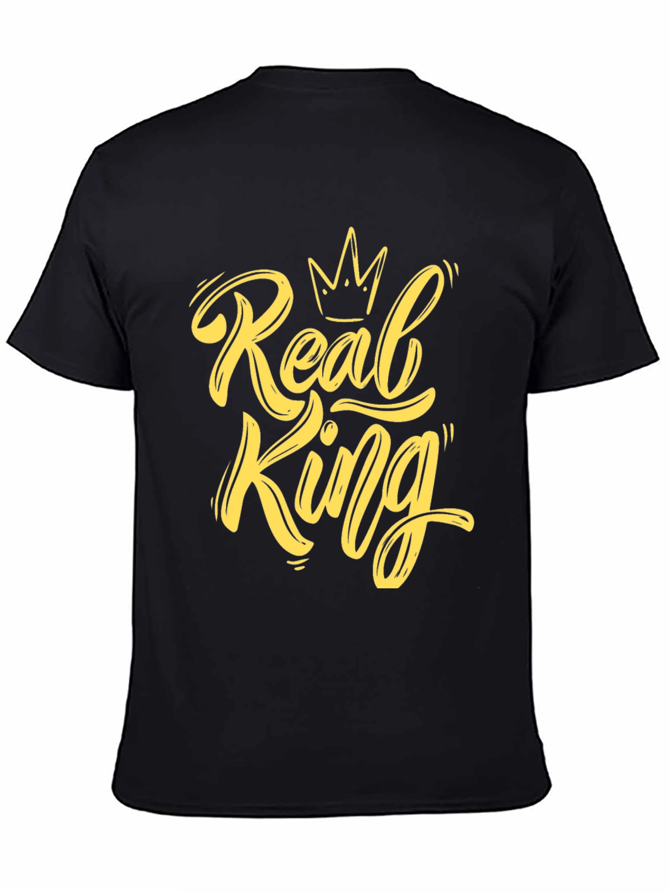 Real King Graphic Tee - Mens Black Crew Neck T-Shirt