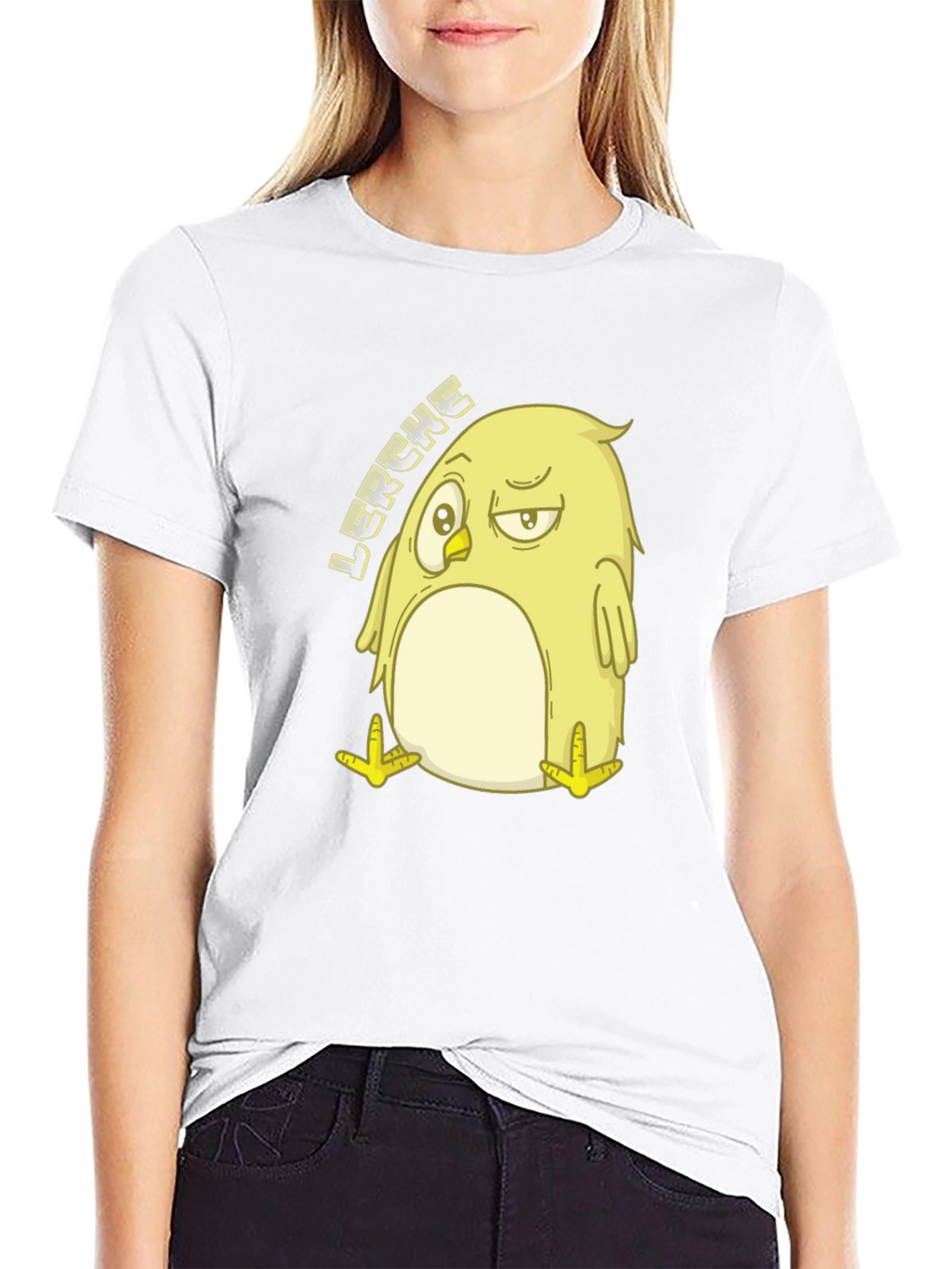 Funny Bird Graphic Tee - Black Casual T-Shirt