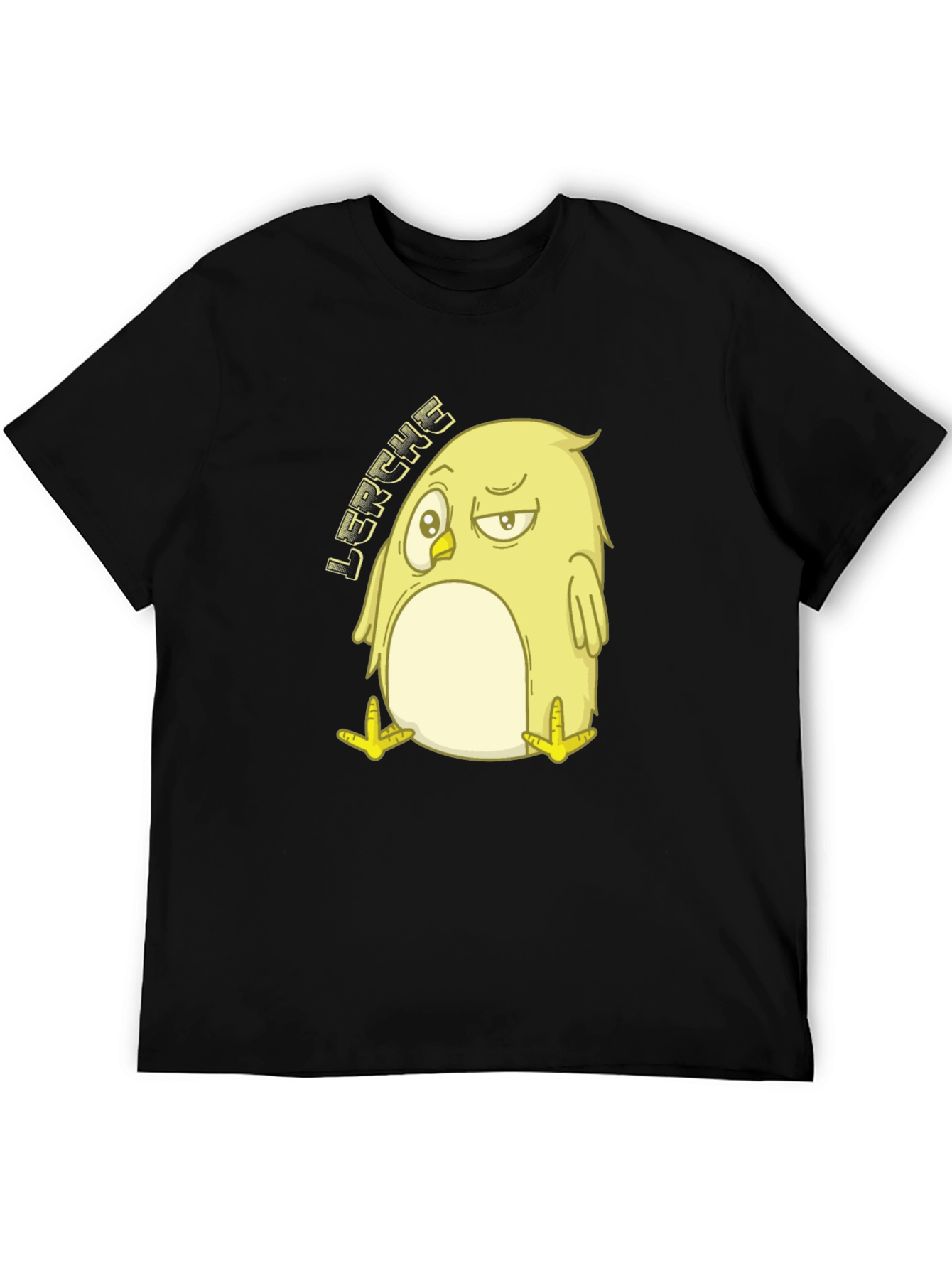 Funny Bird Graphic Tee - Black Casual T-Shirt