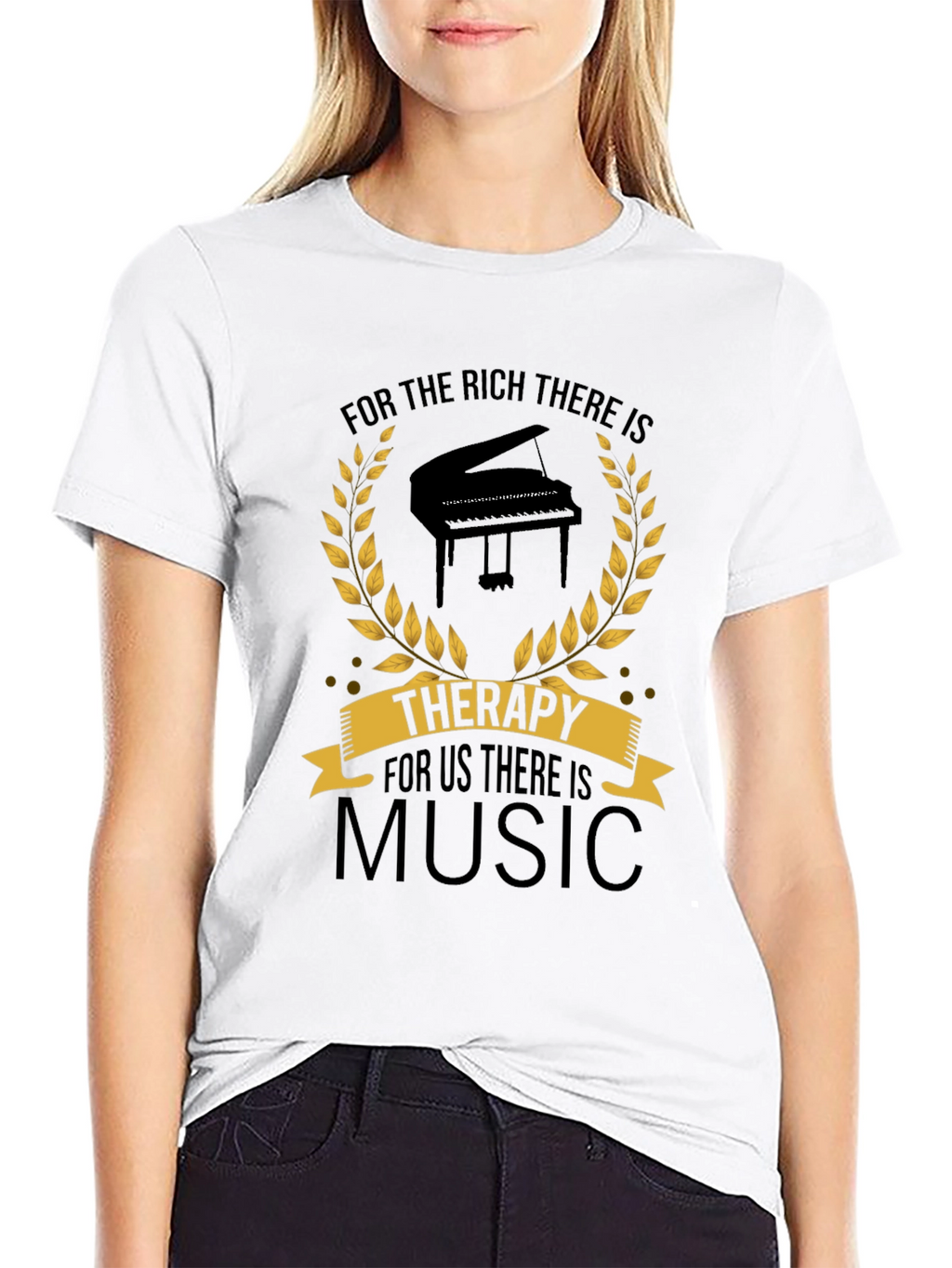 Music Therapy Black T-Shirt - Musicians Gift