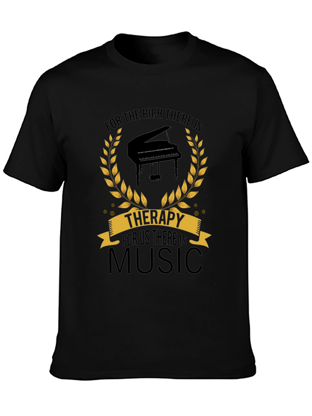 Music Therapy Black T-Shirt - Musicians Gift