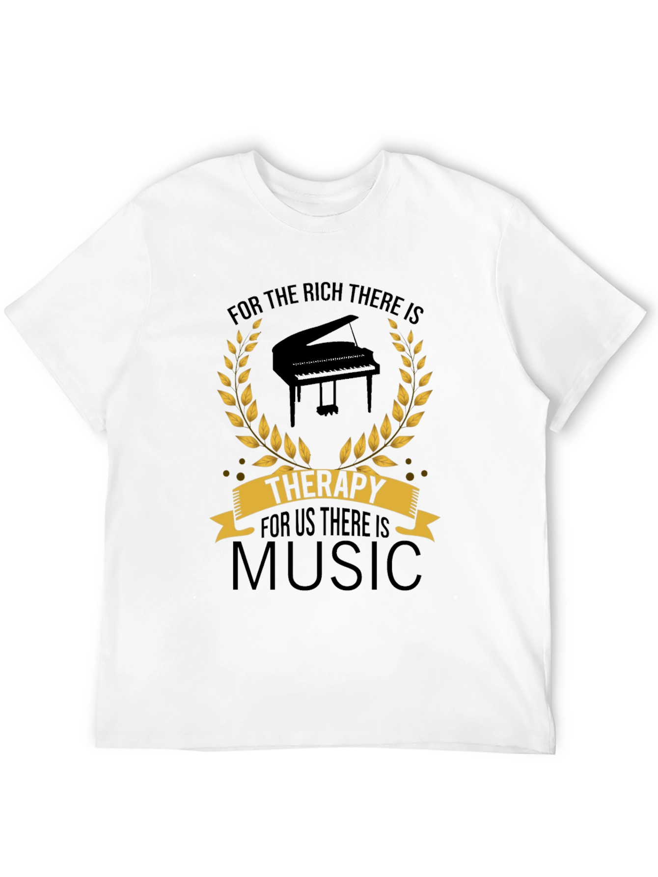 Music Therapy Black T-Shirt - Musicians Gift
