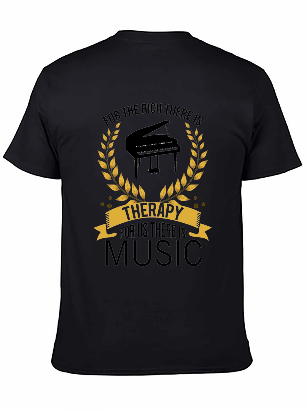 Music Therapy Black T-Shirt - Musicians Gift