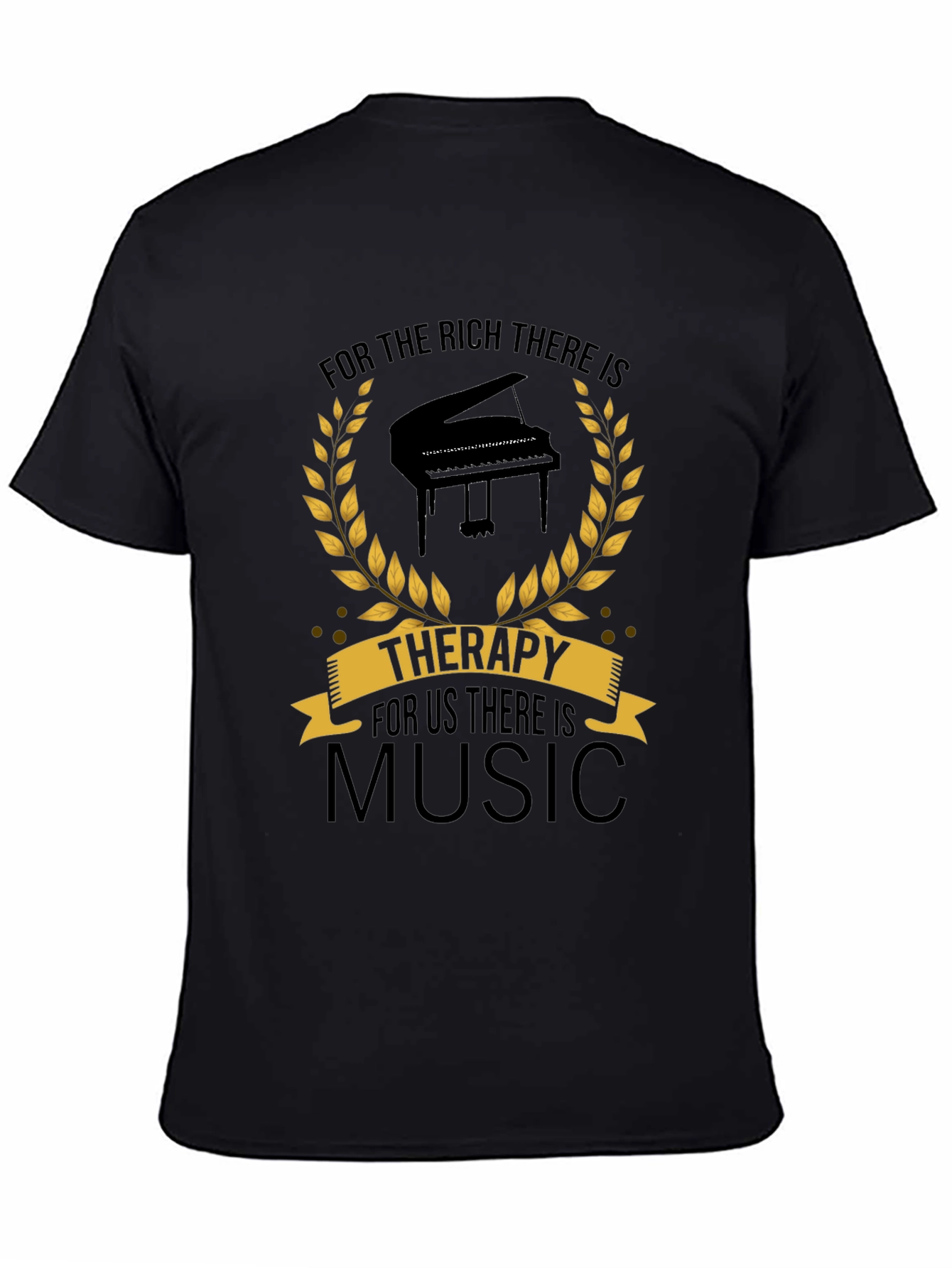 Music Therapy Black T-Shirt - Musicians Gift