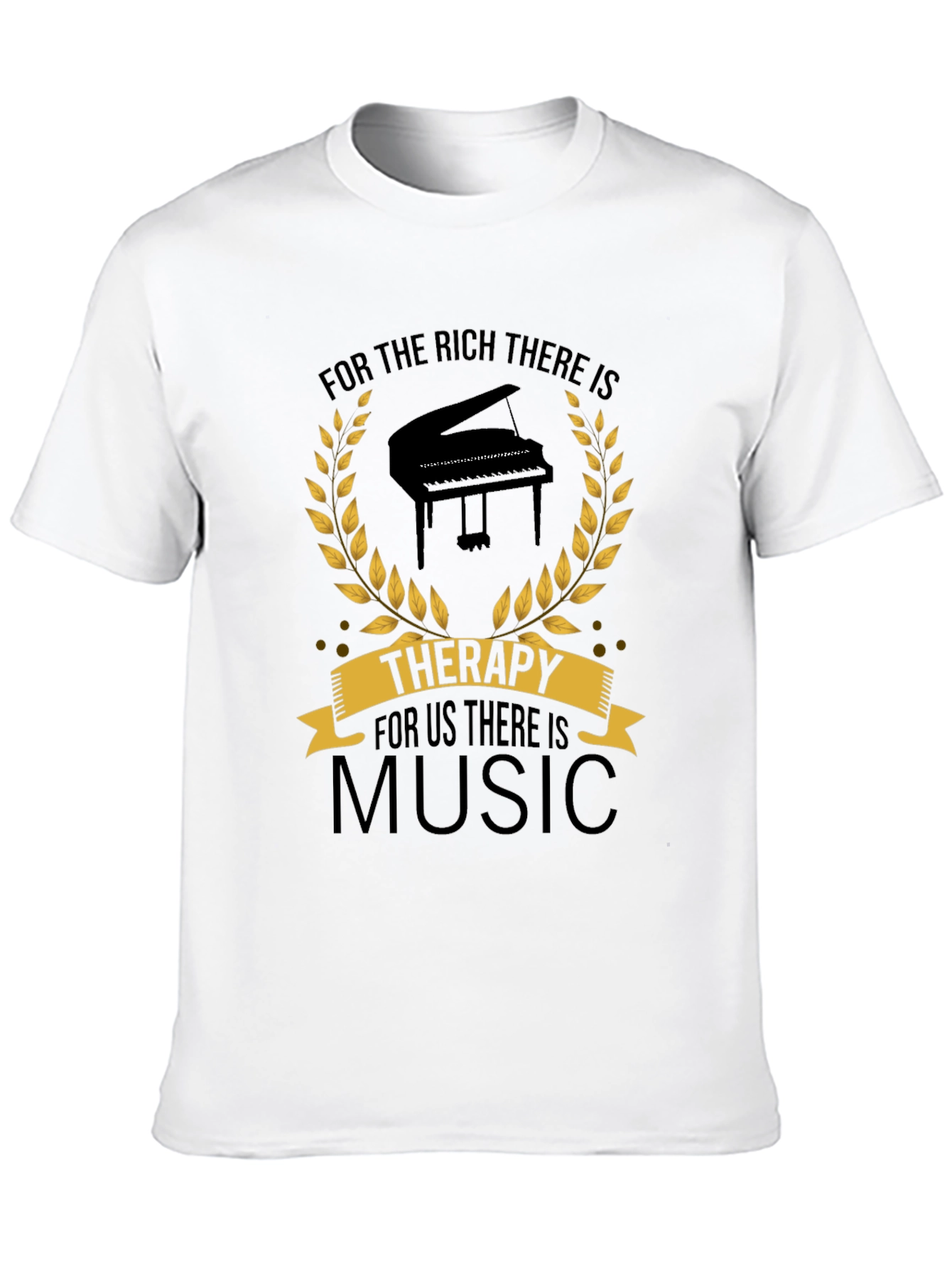 Music Therapy Black T-Shirt - Musicians Gift