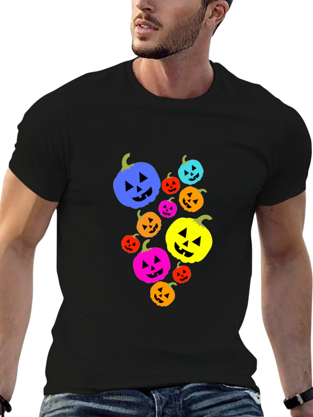 Halloween Pumpkin Patch T-Shirt - Mens Black Tee