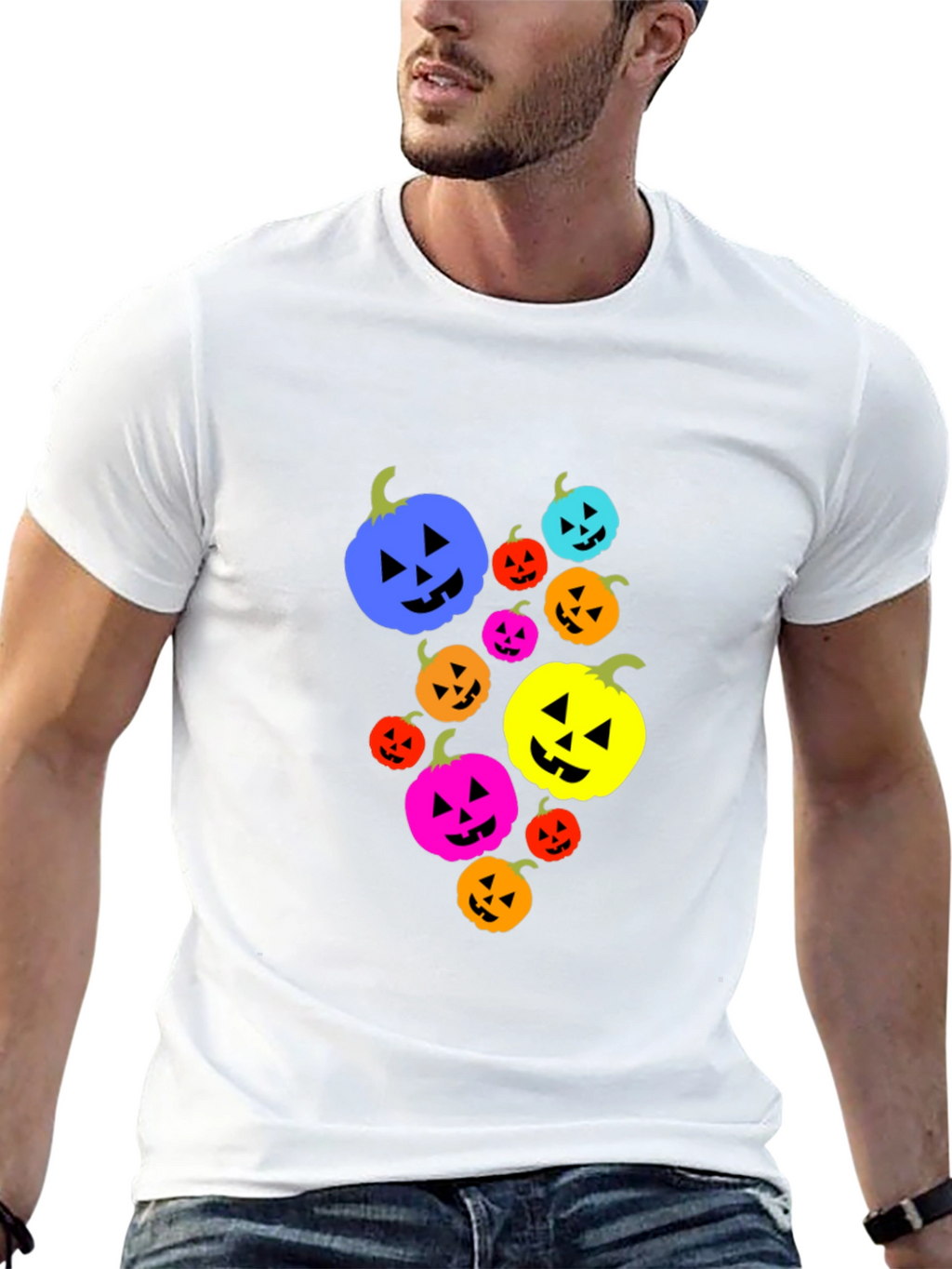 Halloween Pumpkin Patch T-Shirt - Mens Black Tee