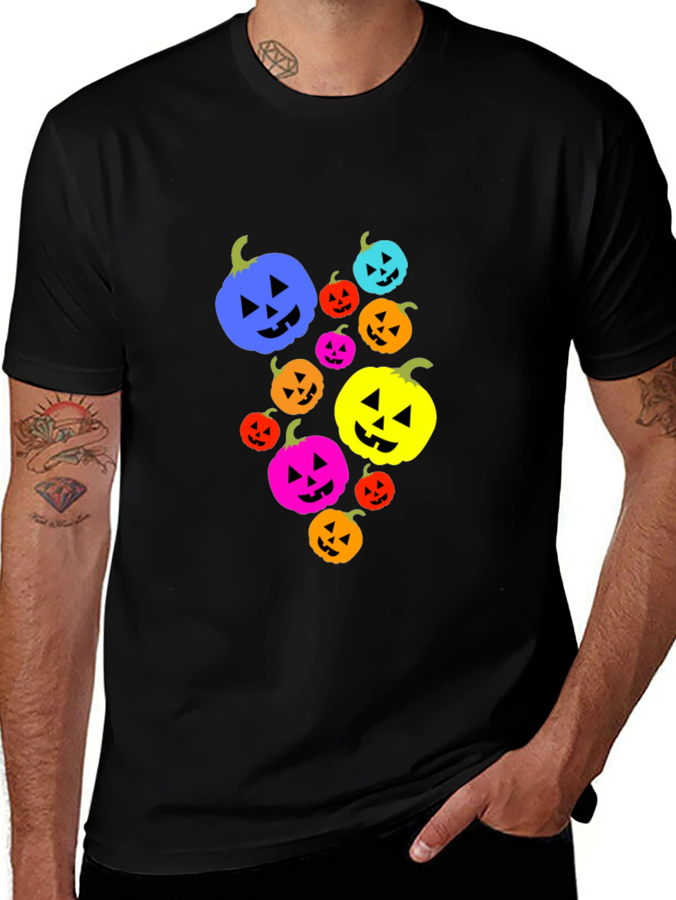 Halloween Pumpkin Patch T-Shirt - Mens Black Tee