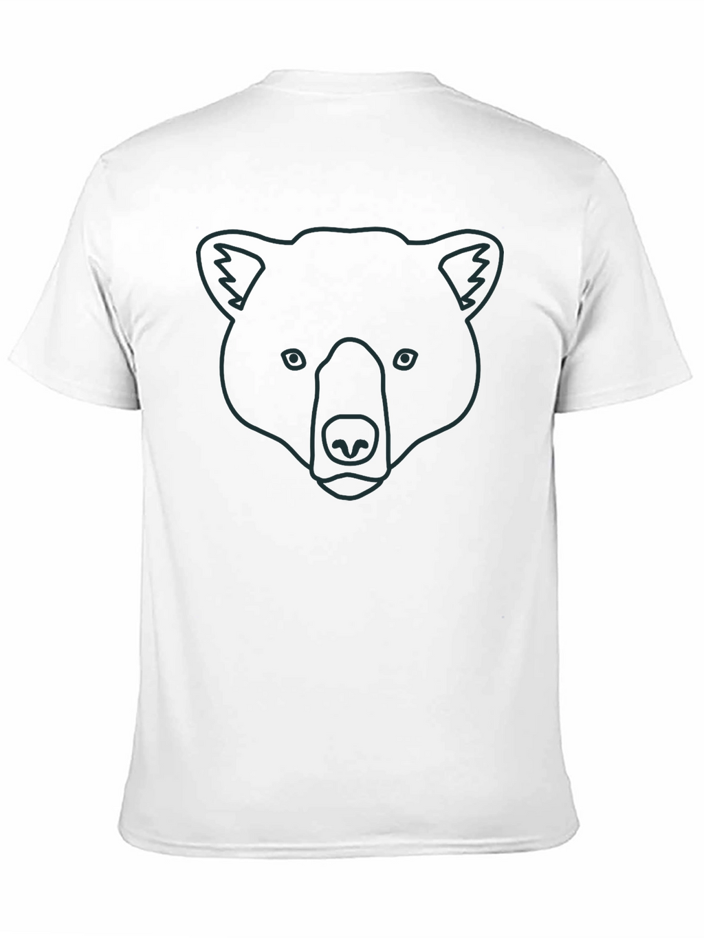 Bear Outline Graphic Tee - Unisex Black Cotton T-Shirt
