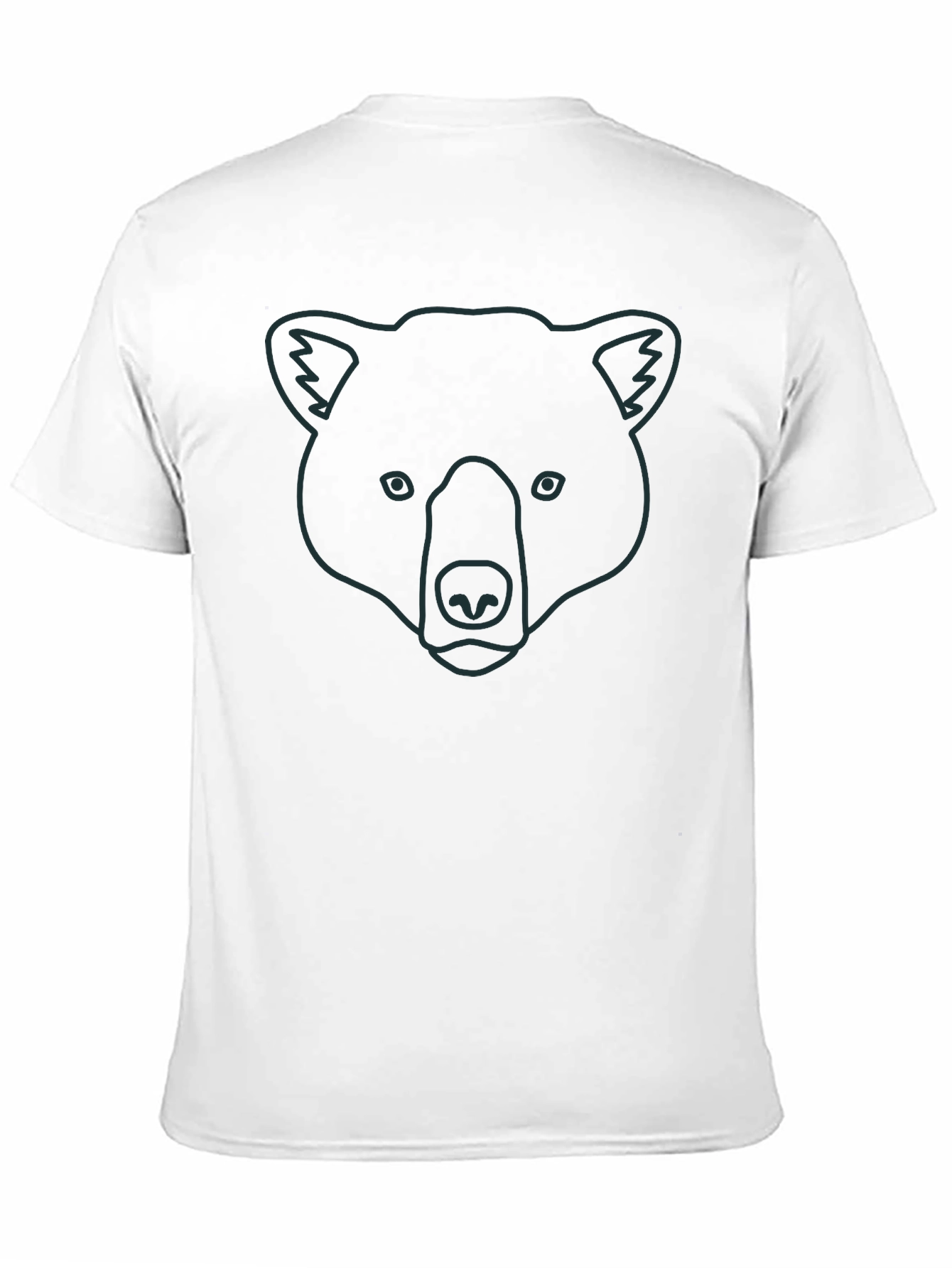 Bear Outline Graphic Tee - Unisex Black Cotton T-Shirt