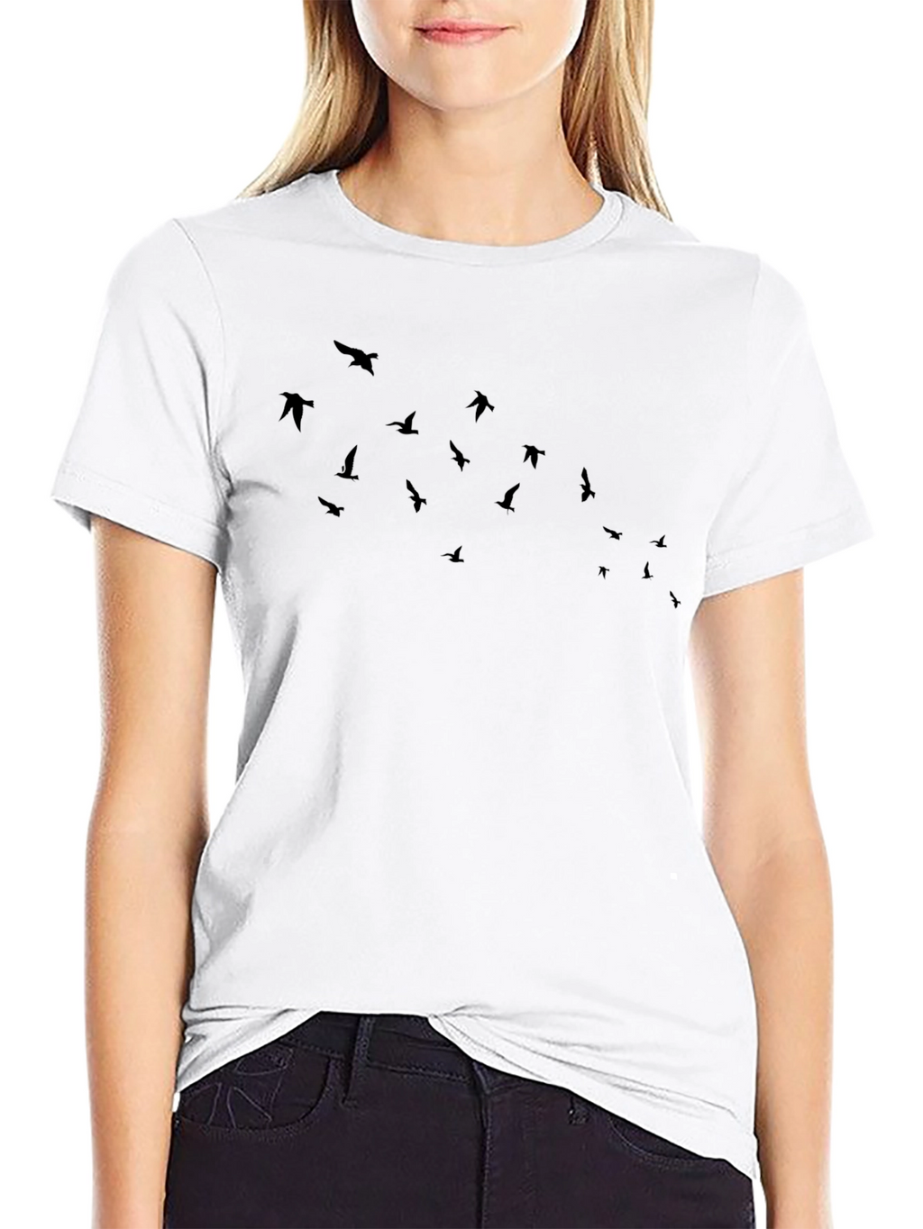 Mens Black Bird Graphic T-Shirt