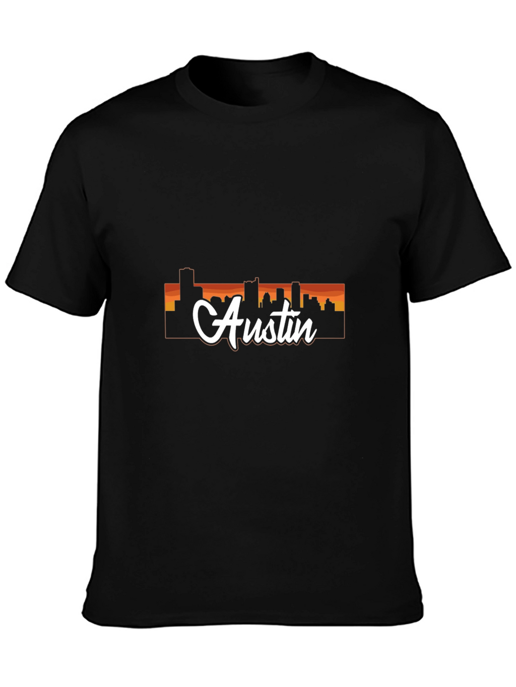 Austin Skyline T-Shirt - Mens Black Graphic Tee