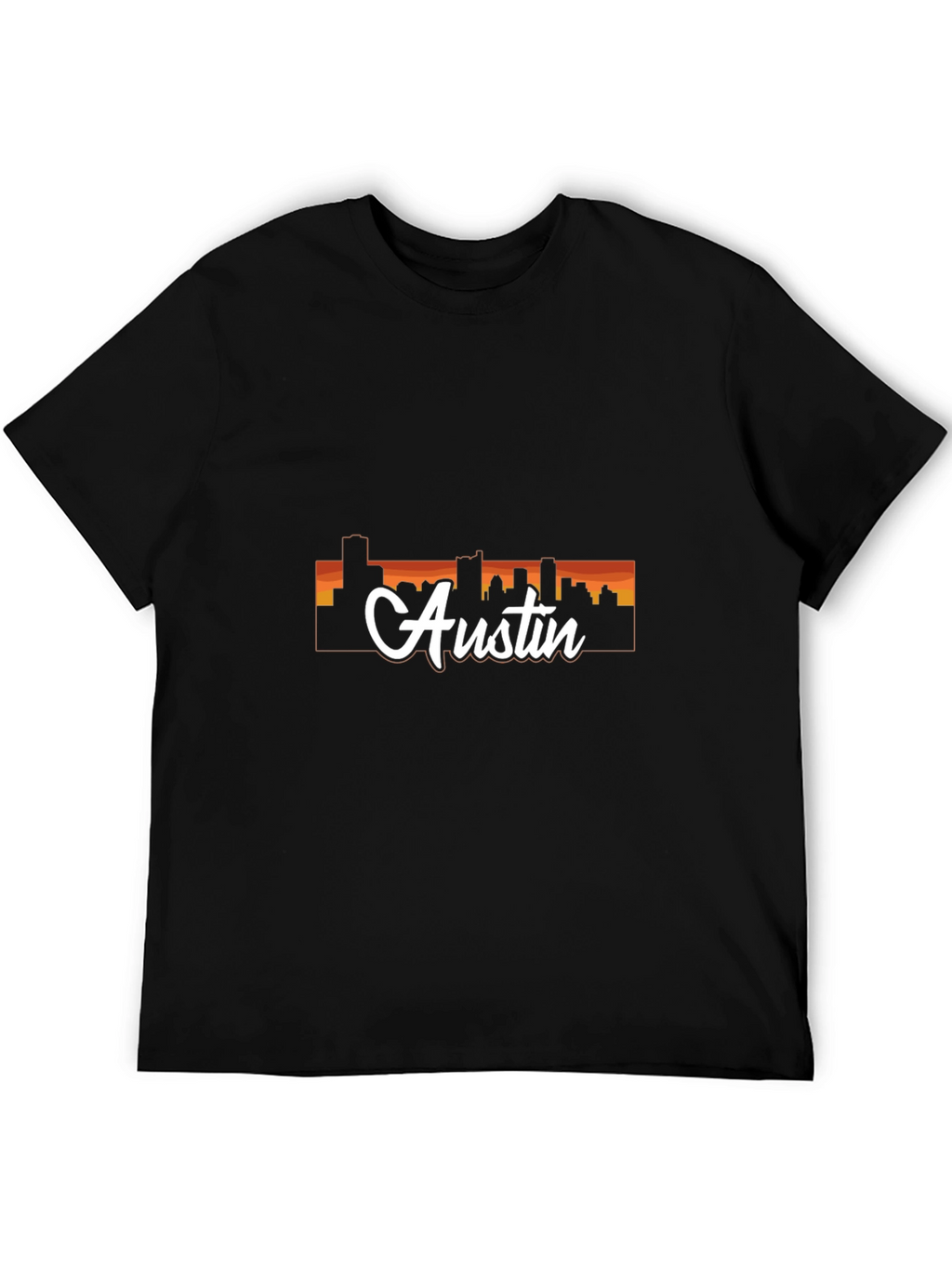 Austin Skyline T-Shirt - Mens Black Graphic Tee