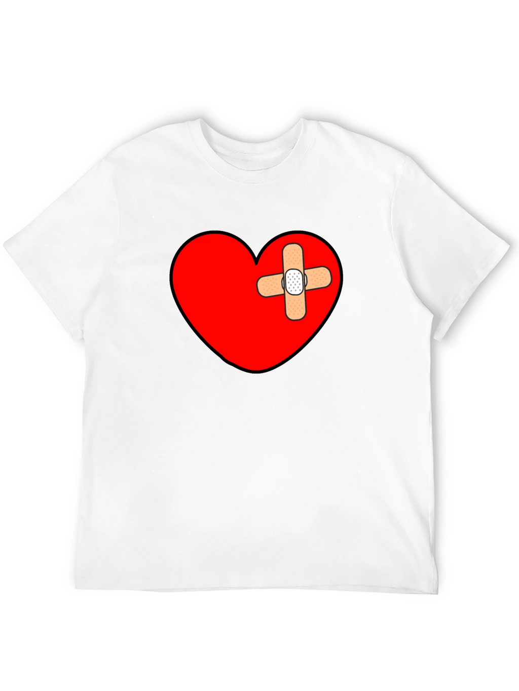 Broken Heart Bandage T-Shirt - Mens Graphic Tee