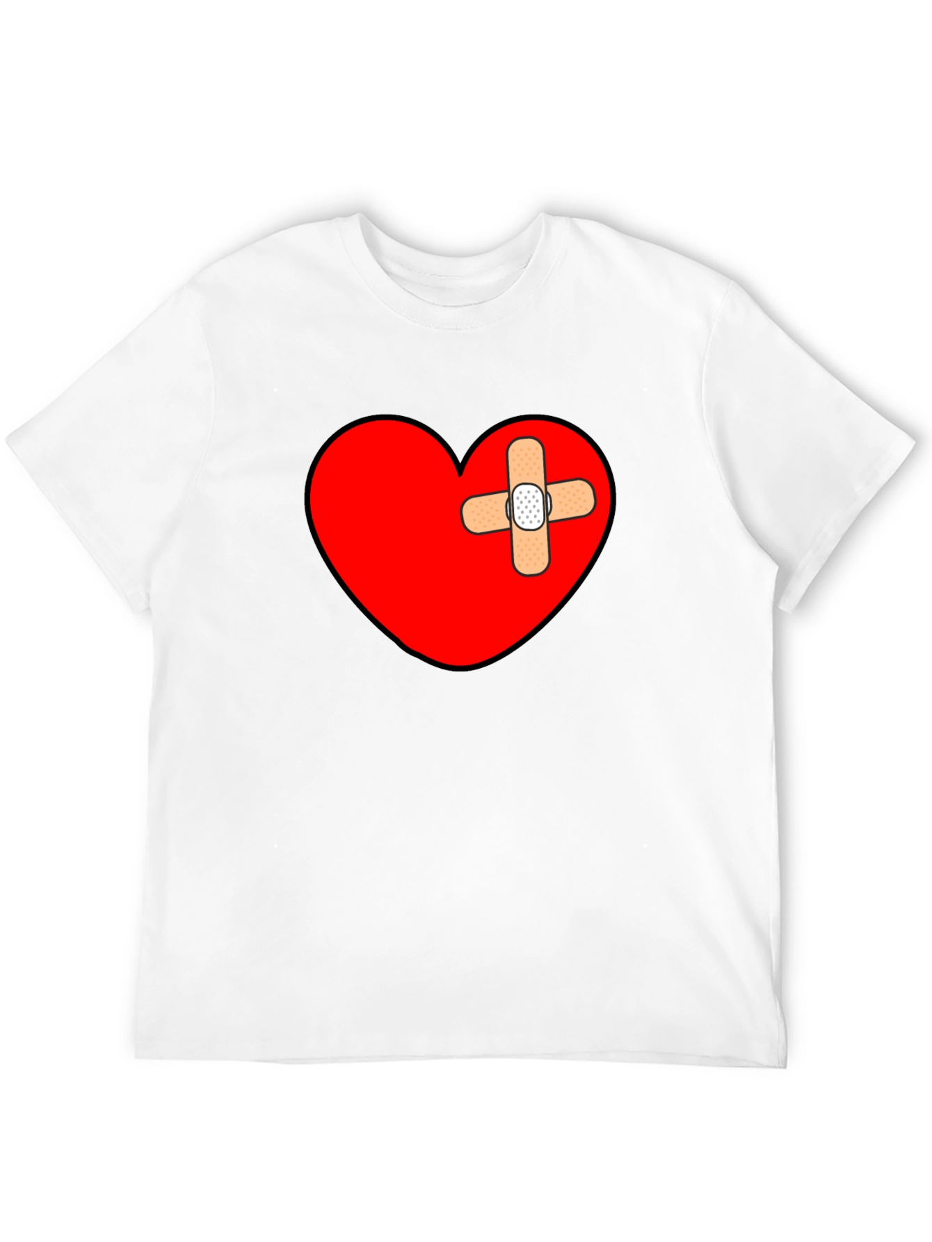 Broken Heart Bandage T-Shirt - Mens Graphic Tee