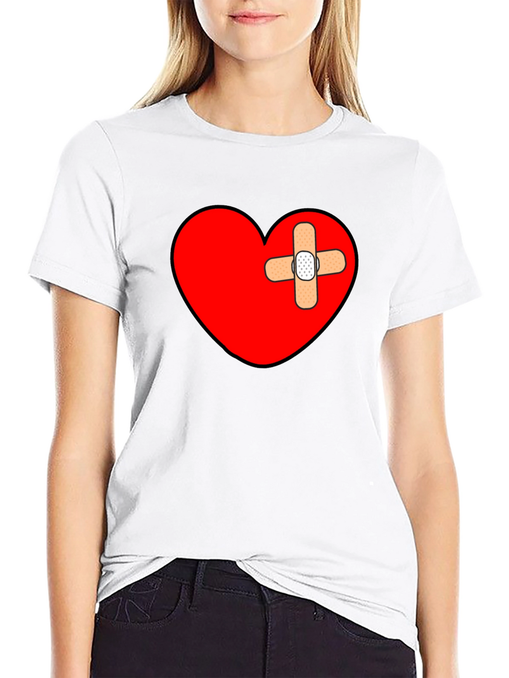 Broken Heart Bandage T-Shirt - Mens Graphic Tee