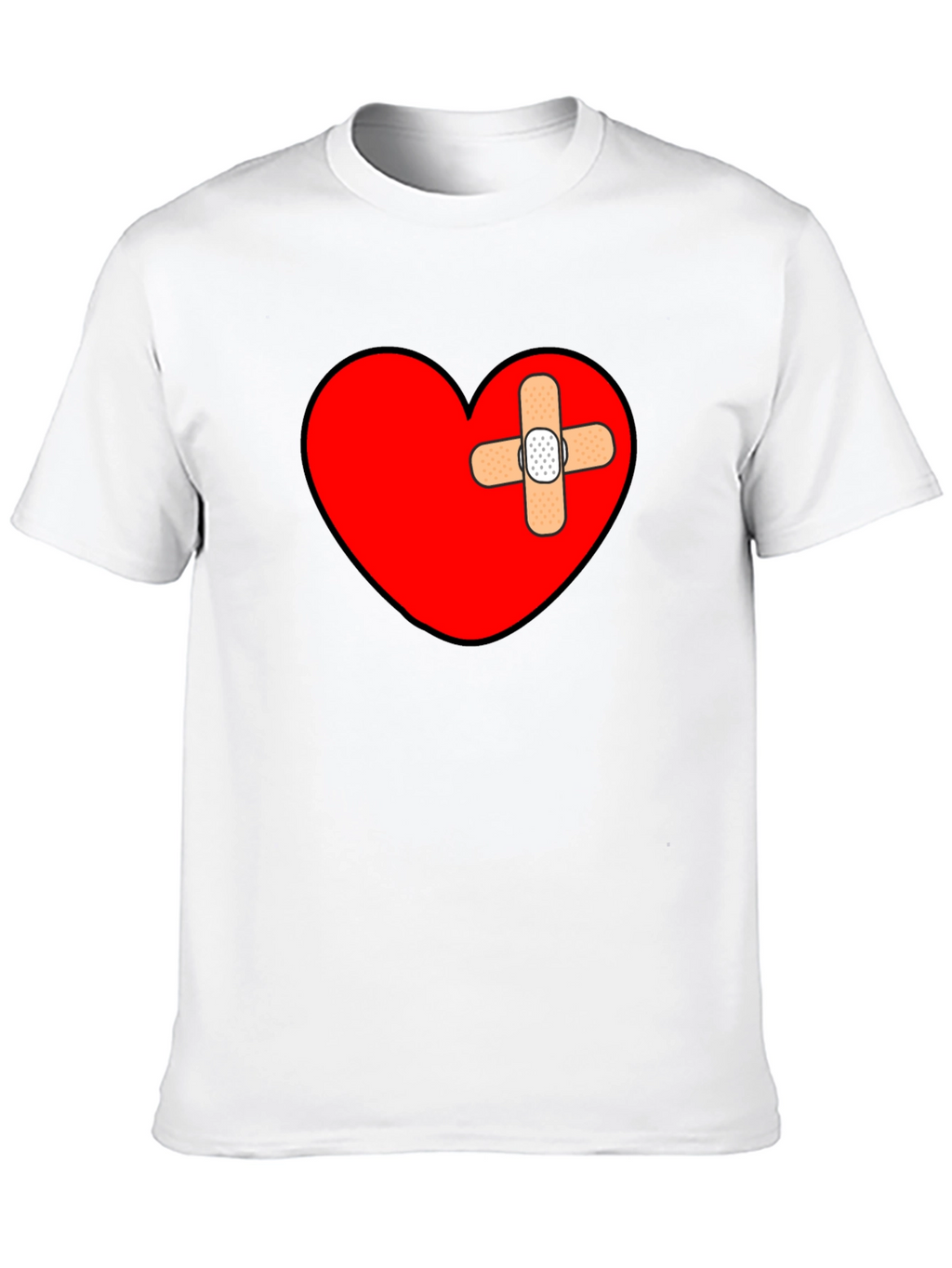 Broken Heart Bandage T-Shirt - Mens Graphic Tee