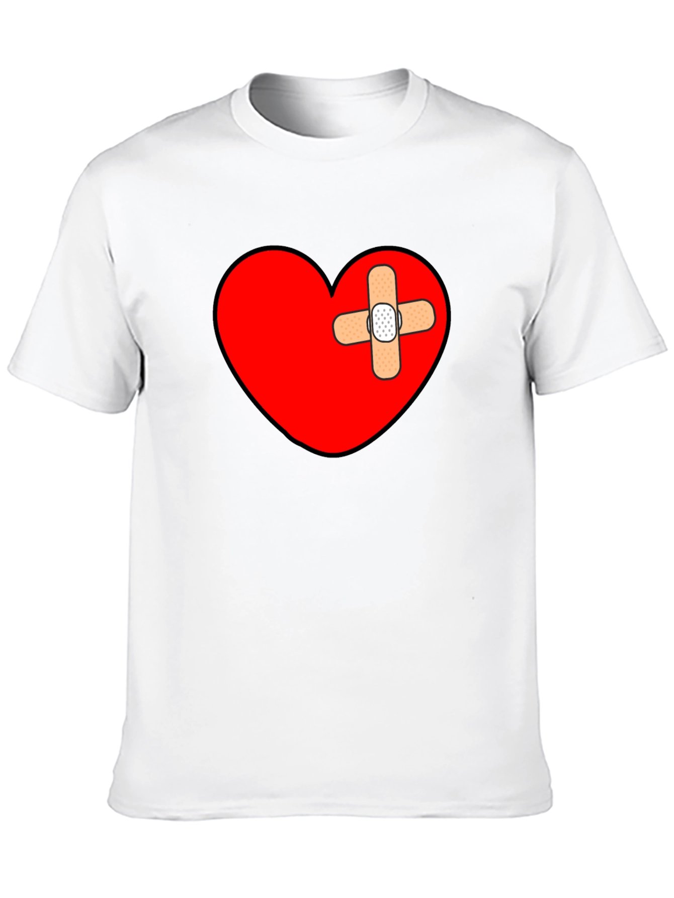 Broken Heart Bandage T-Shirt - Mens Graphic Tee