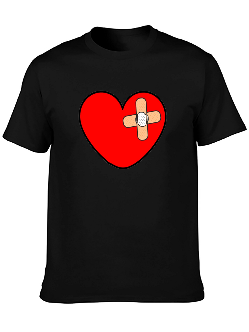 Broken Heart Bandage T-Shirt - Mens Graphic Tee