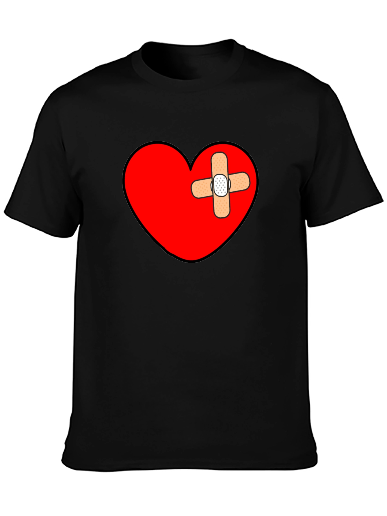 Broken Heart Bandage T-Shirt - Mens Graphic Tee