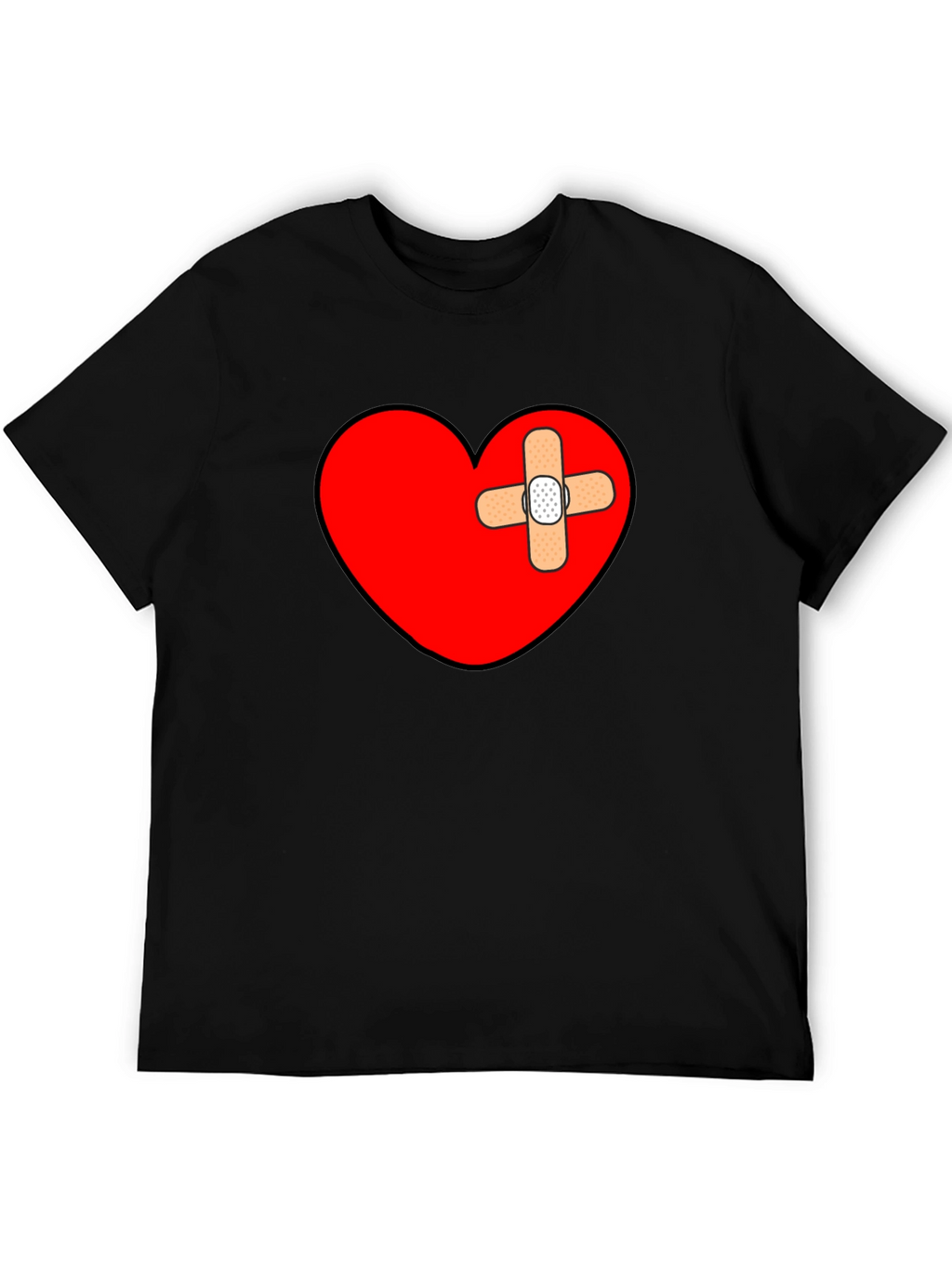Broken Heart Bandage T-Shirt - Mens Graphic Tee