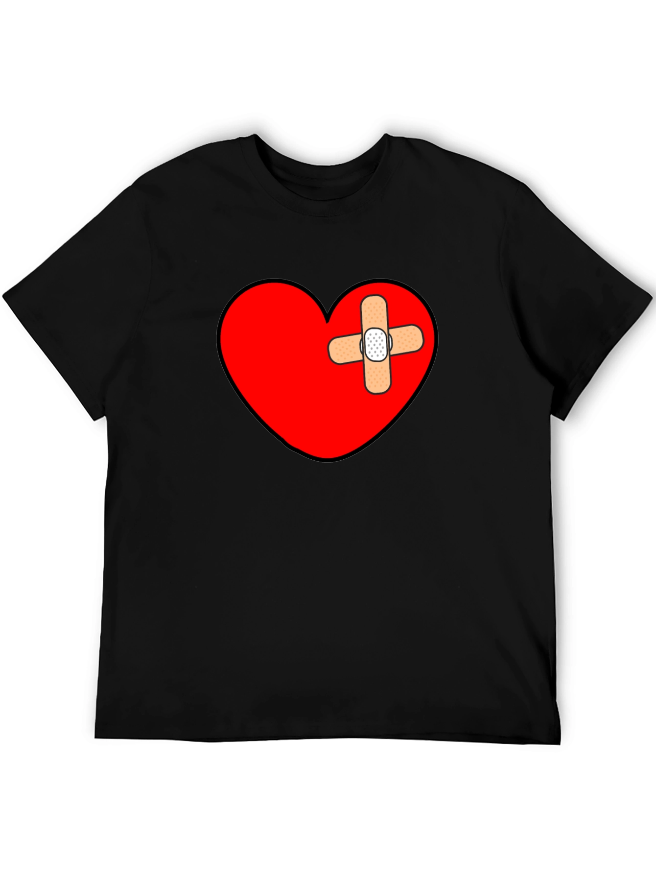 Broken Heart Bandage T-Shirt - Mens Graphic Tee
