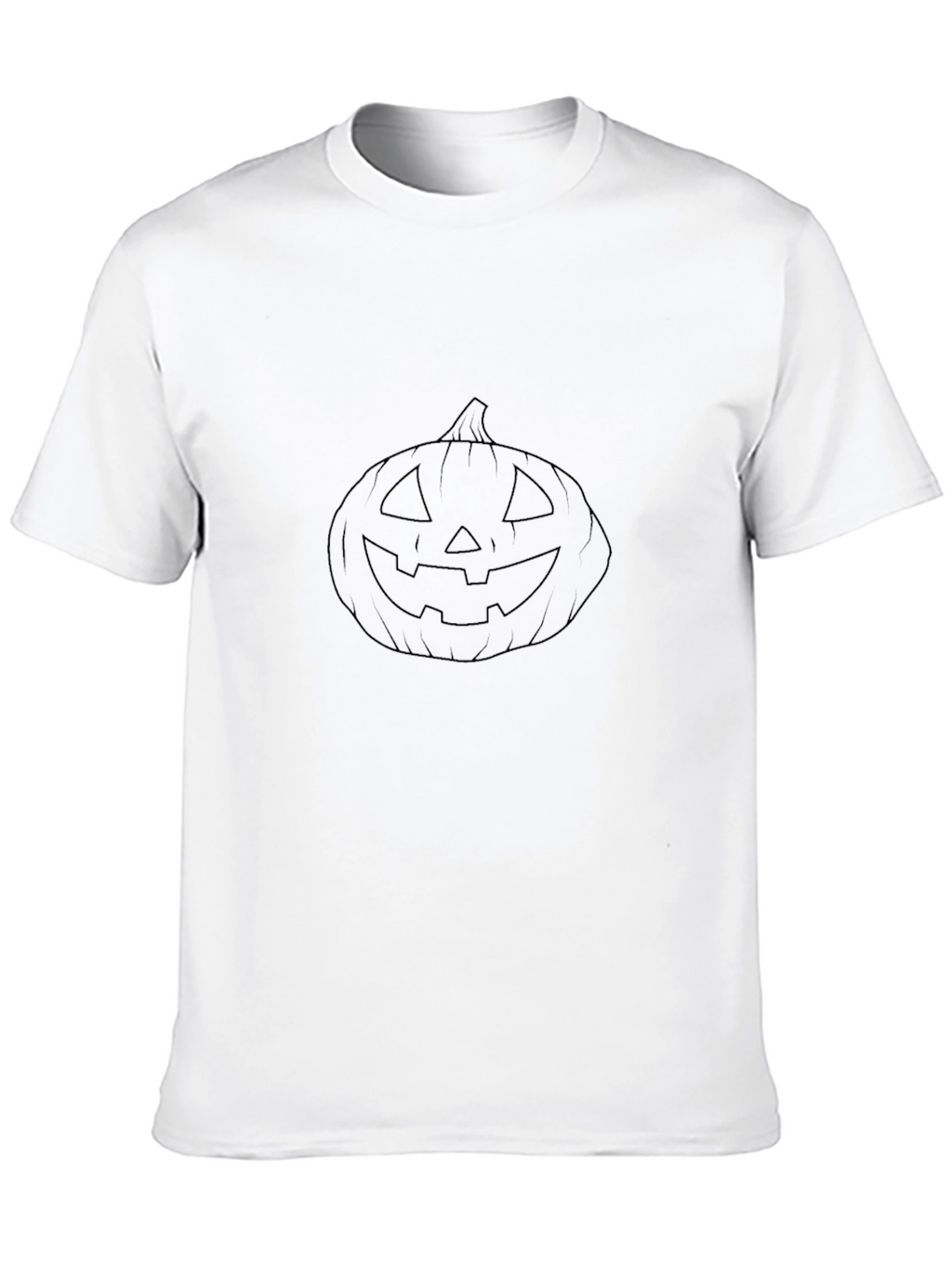 Halloween Pumpkin Outline Black T-Shirt