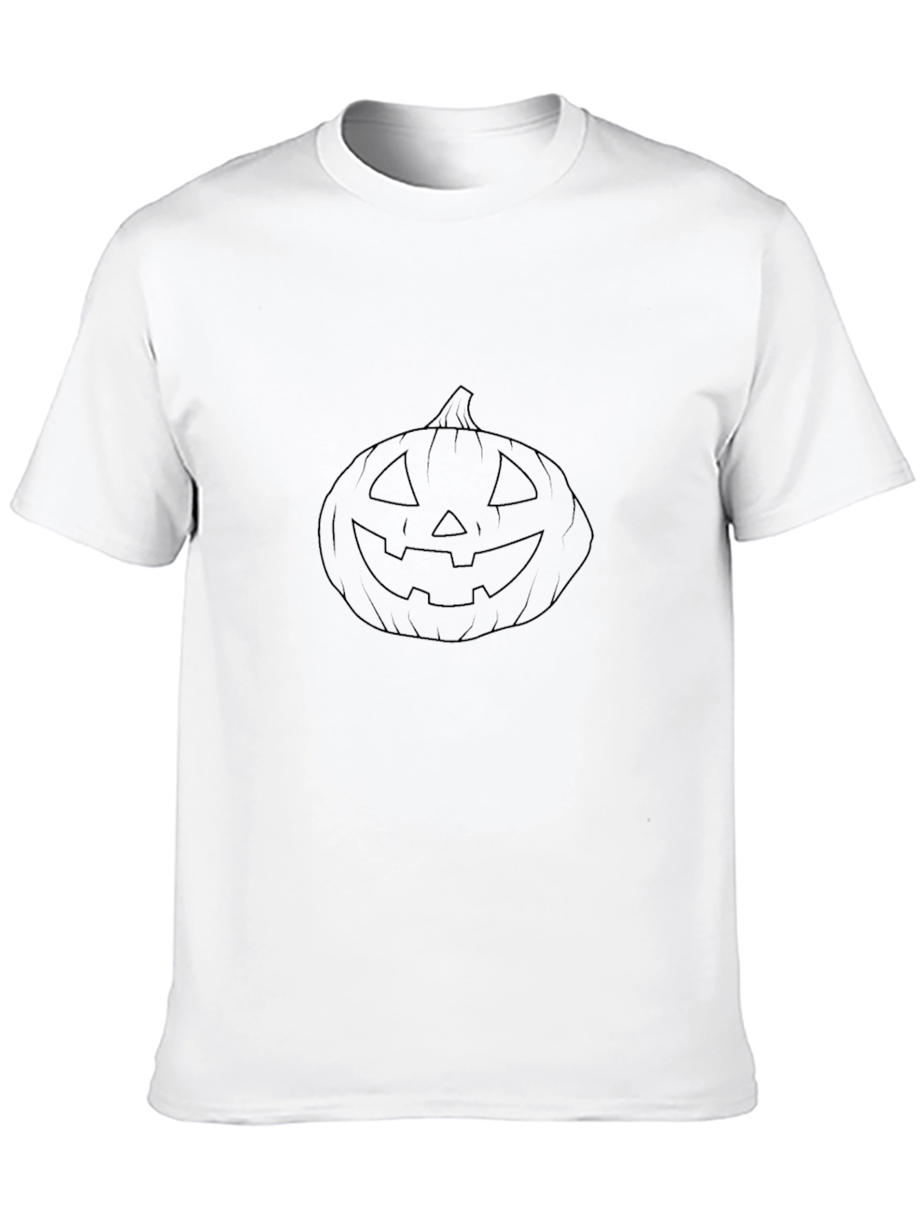 Halloween Pumpkin Outline Black T-Shirt