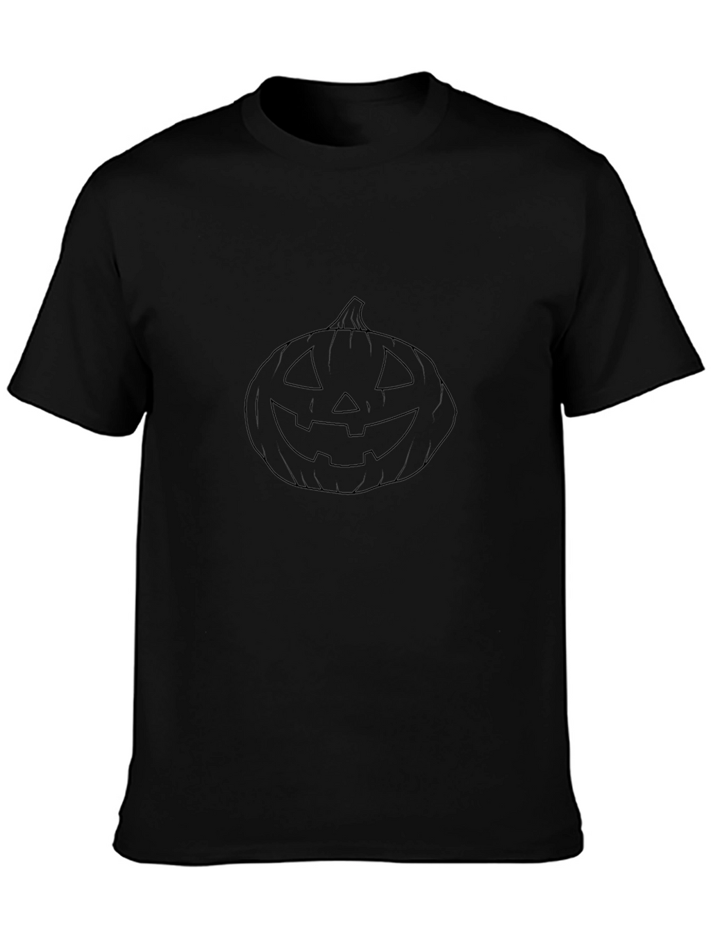 Halloween Pumpkin Outline Black T-Shirt