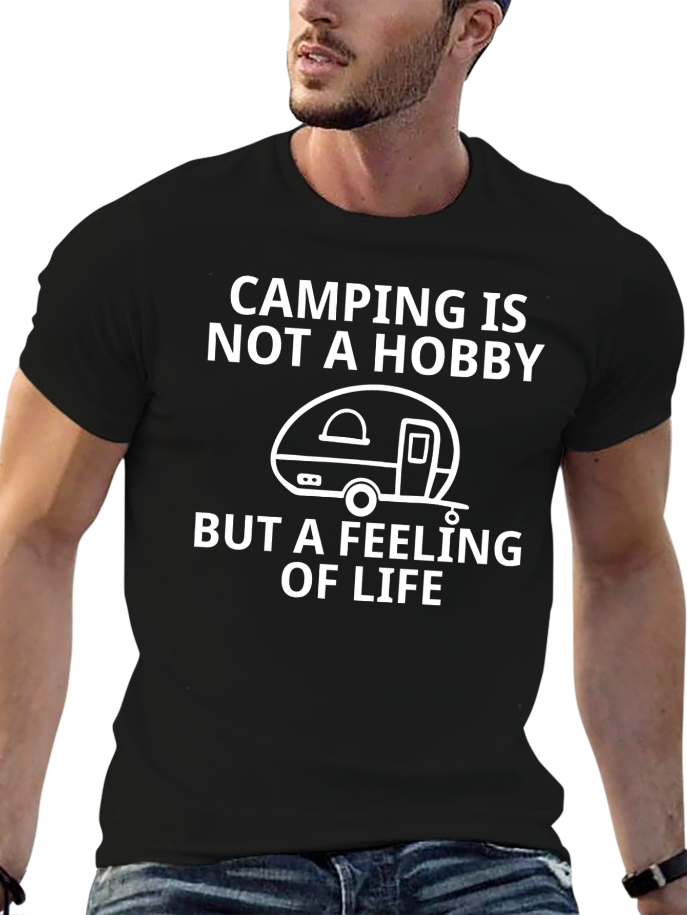 Camping is Not a Hobby - Black Graphic Tee