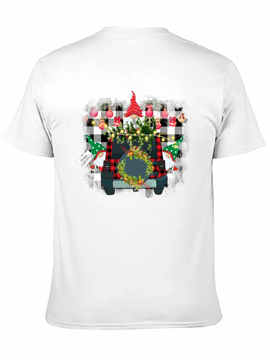Gnome Christmas Jeep Black T-Shirt
