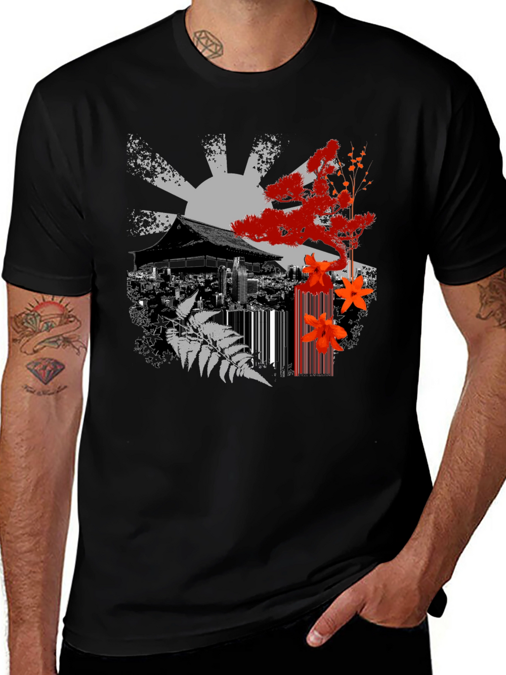 Japanese Zen Black T-Shirt