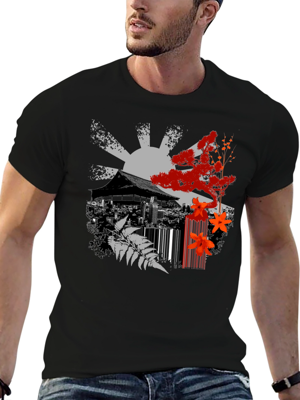 Japanese Zen Black T-Shirt