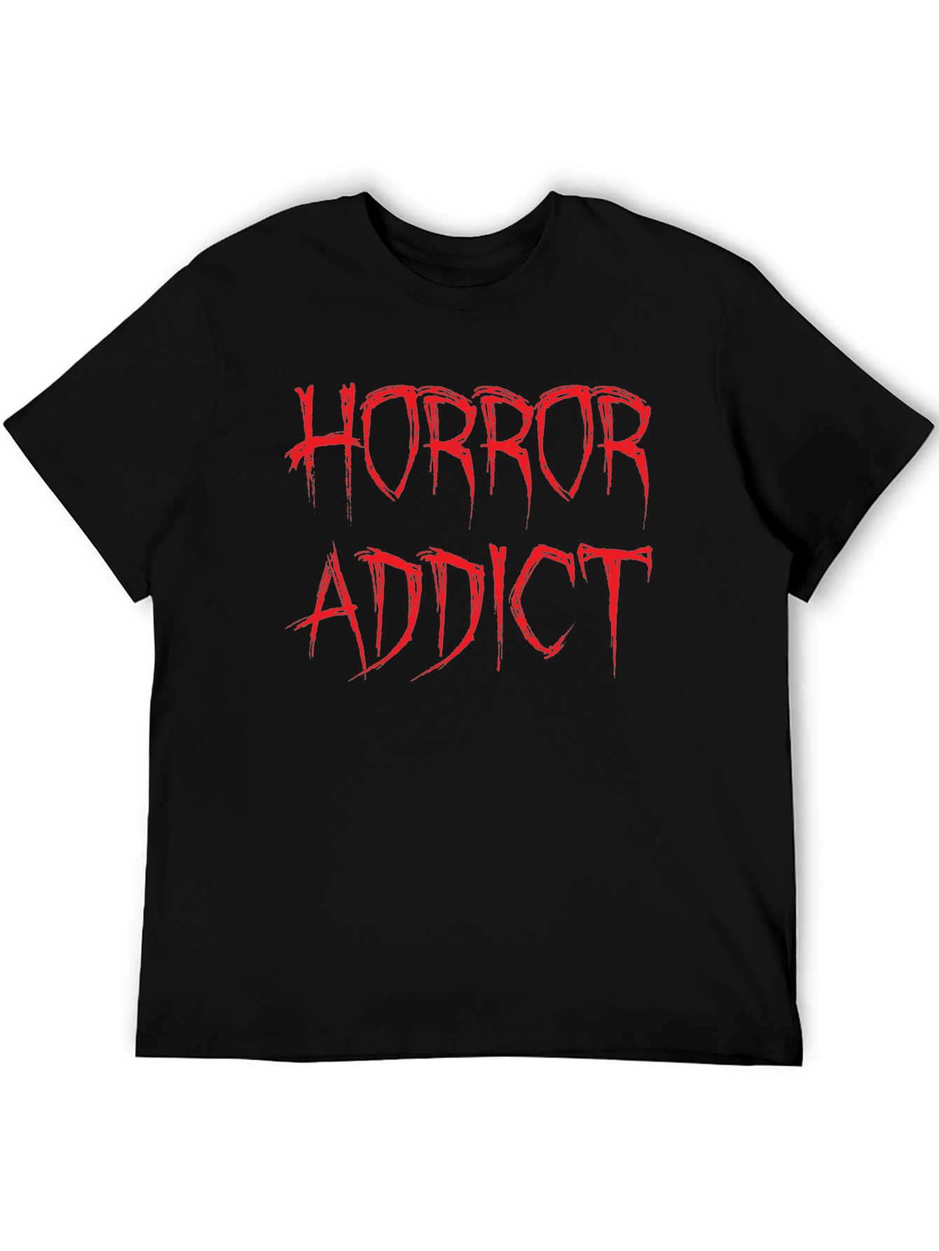 Horror Addict Graphic T-Shirt - Black Crew Neck