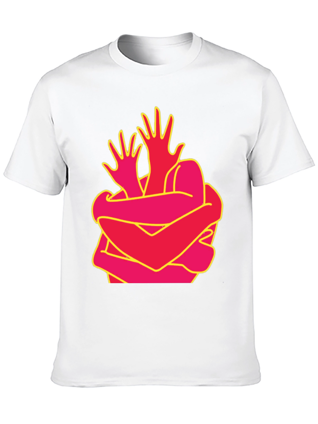Abstract Hug Graphic Tee - Modern Art Shirt
