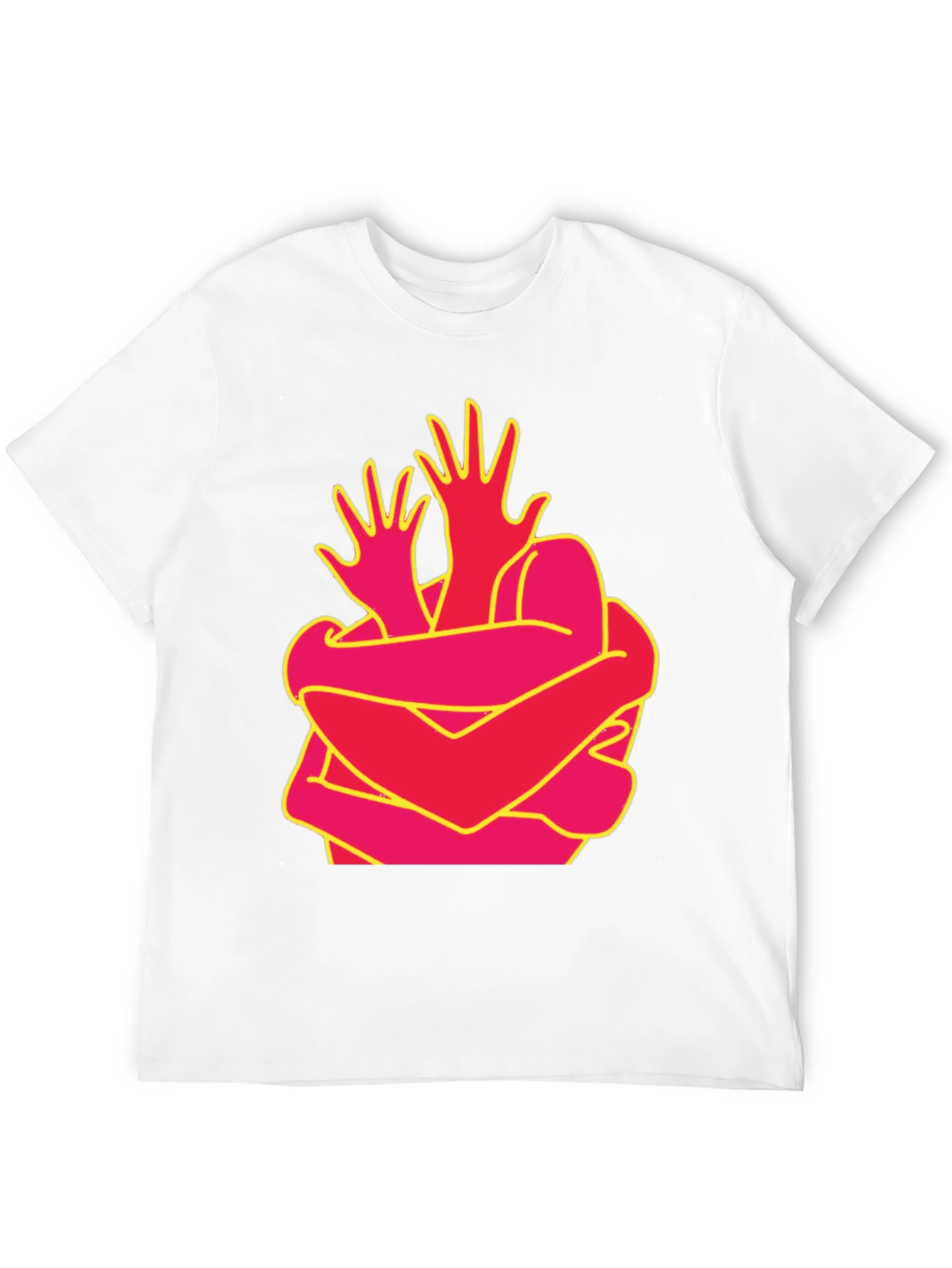 Abstract Hug Graphic Tee - Modern Art Shirt