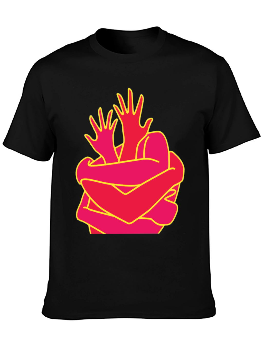 Abstract Hug Graphic Tee - Modern Art Shirt