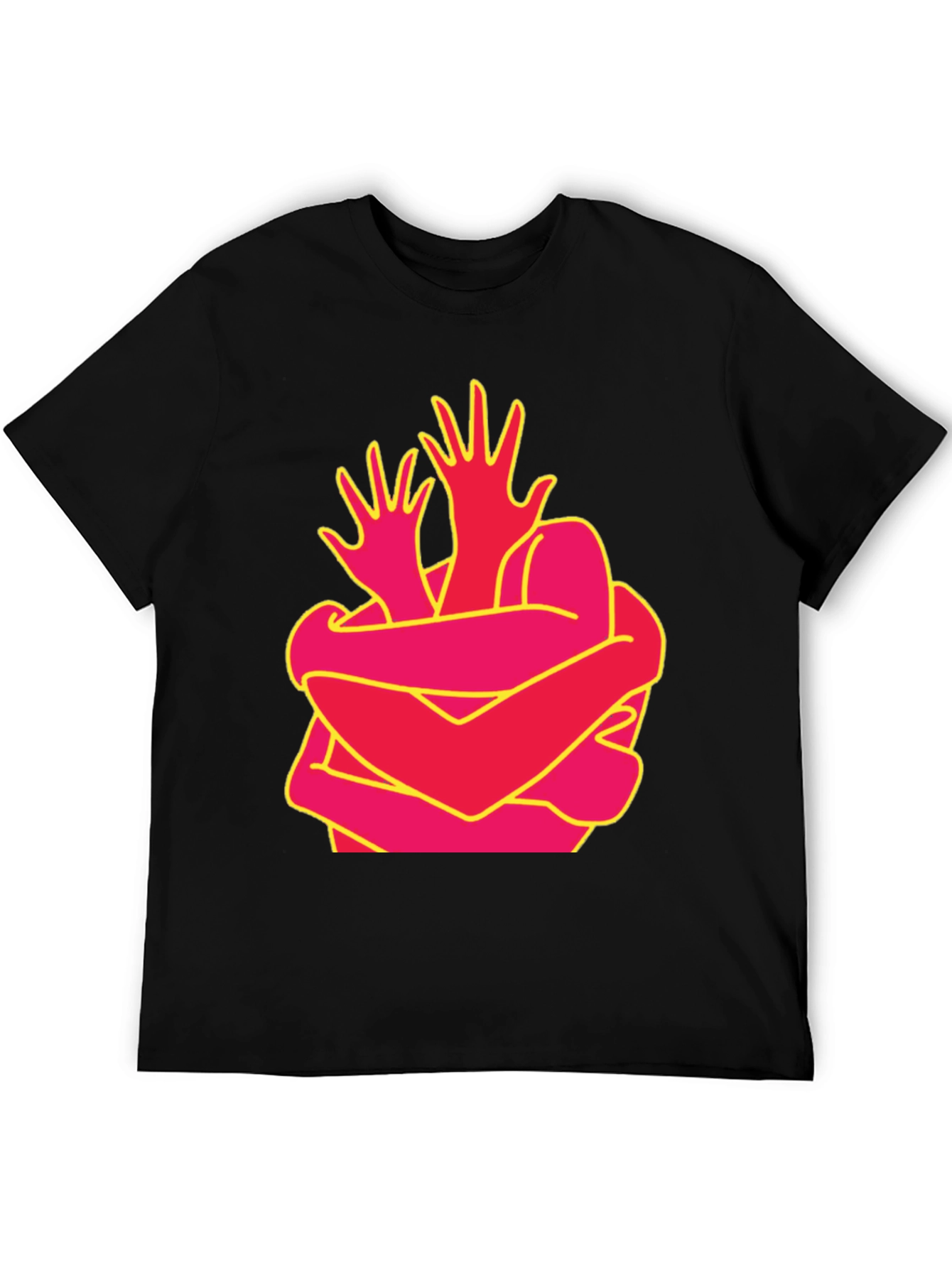 Abstract Hug Graphic Tee - Modern Art Shirt