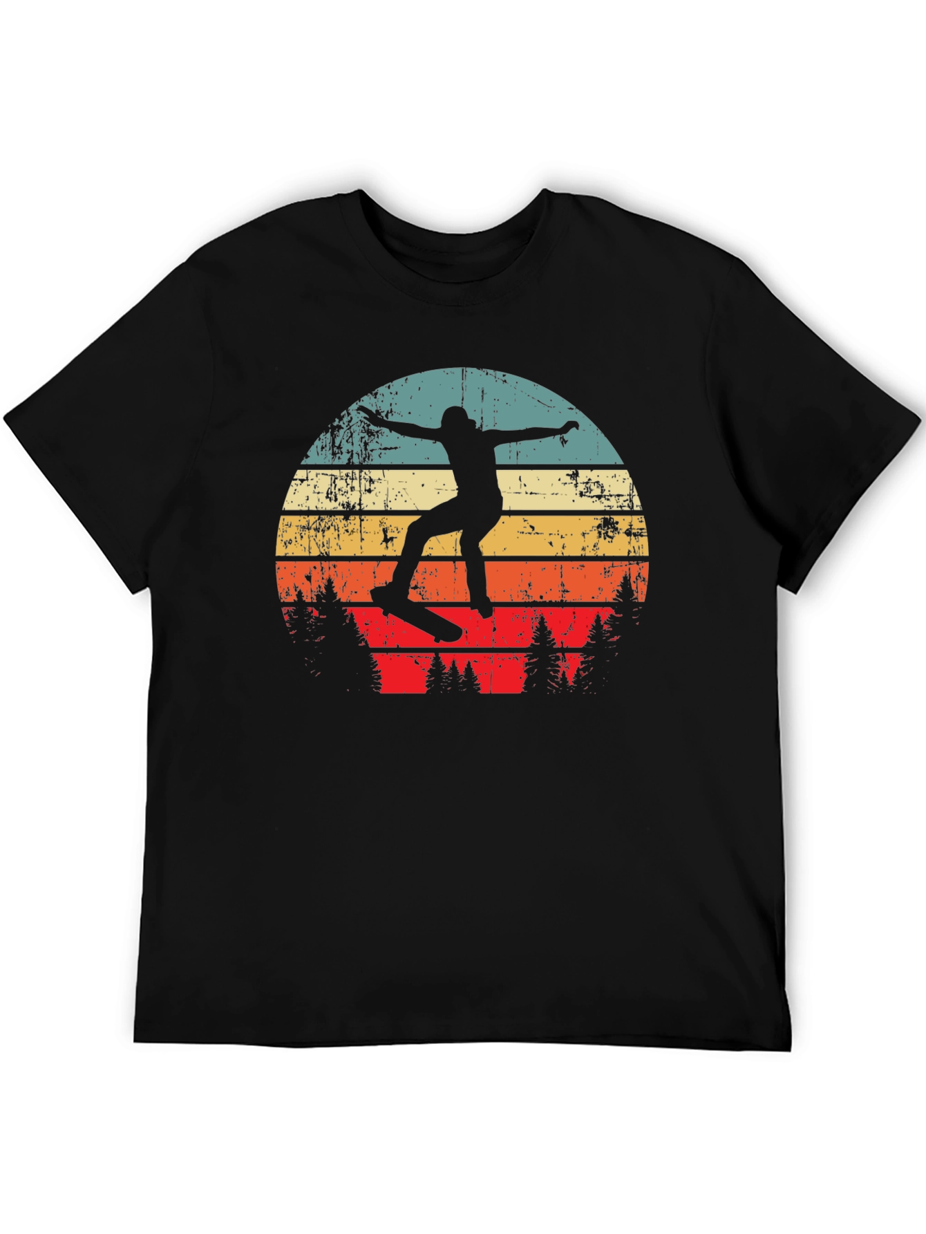 Retro Skateboarder Sunset Graphic Tee