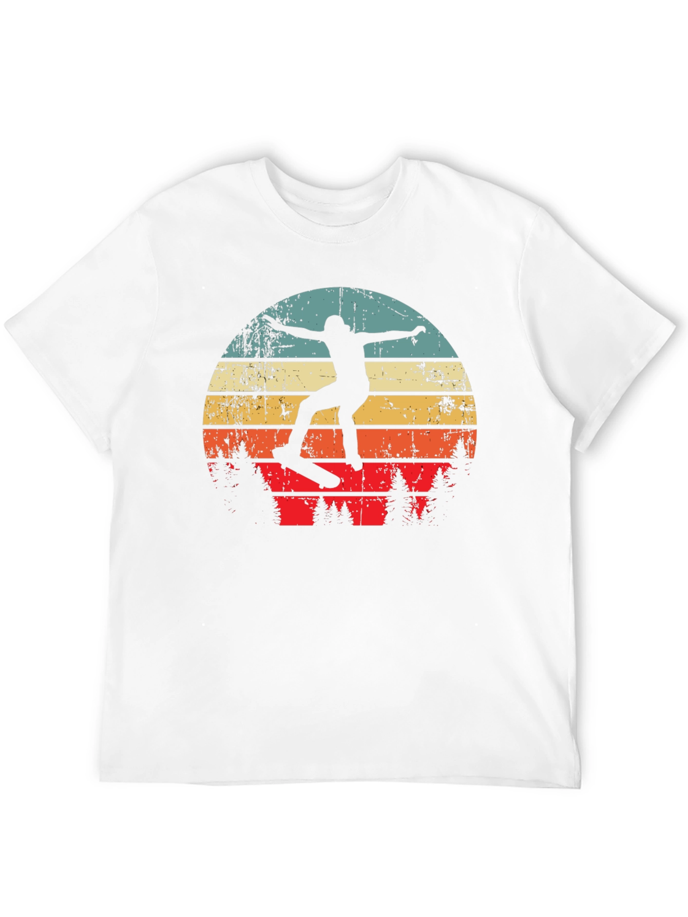 Retro Skateboarder Sunset Graphic Tee