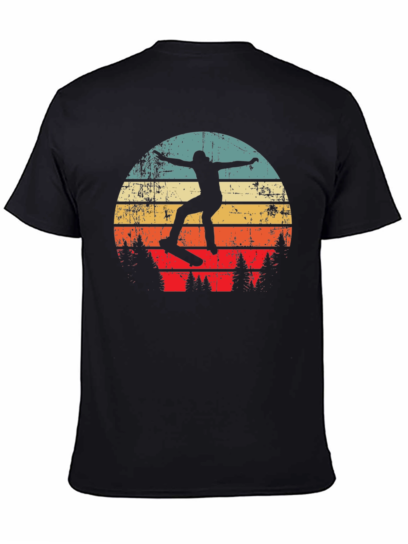 Retro Skateboarder Sunset Graphic Tee