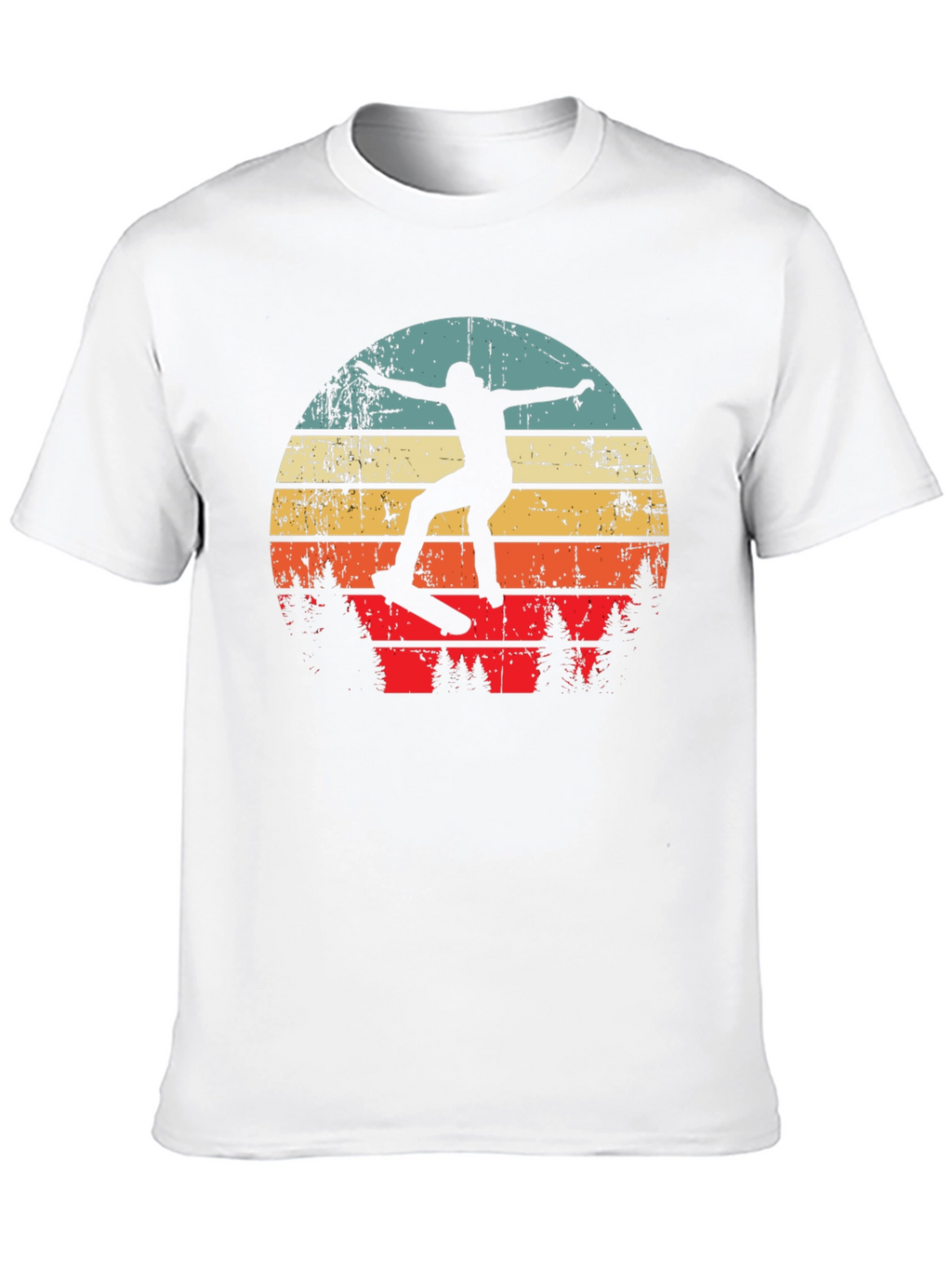Retro Skateboarder Sunset Graphic Tee