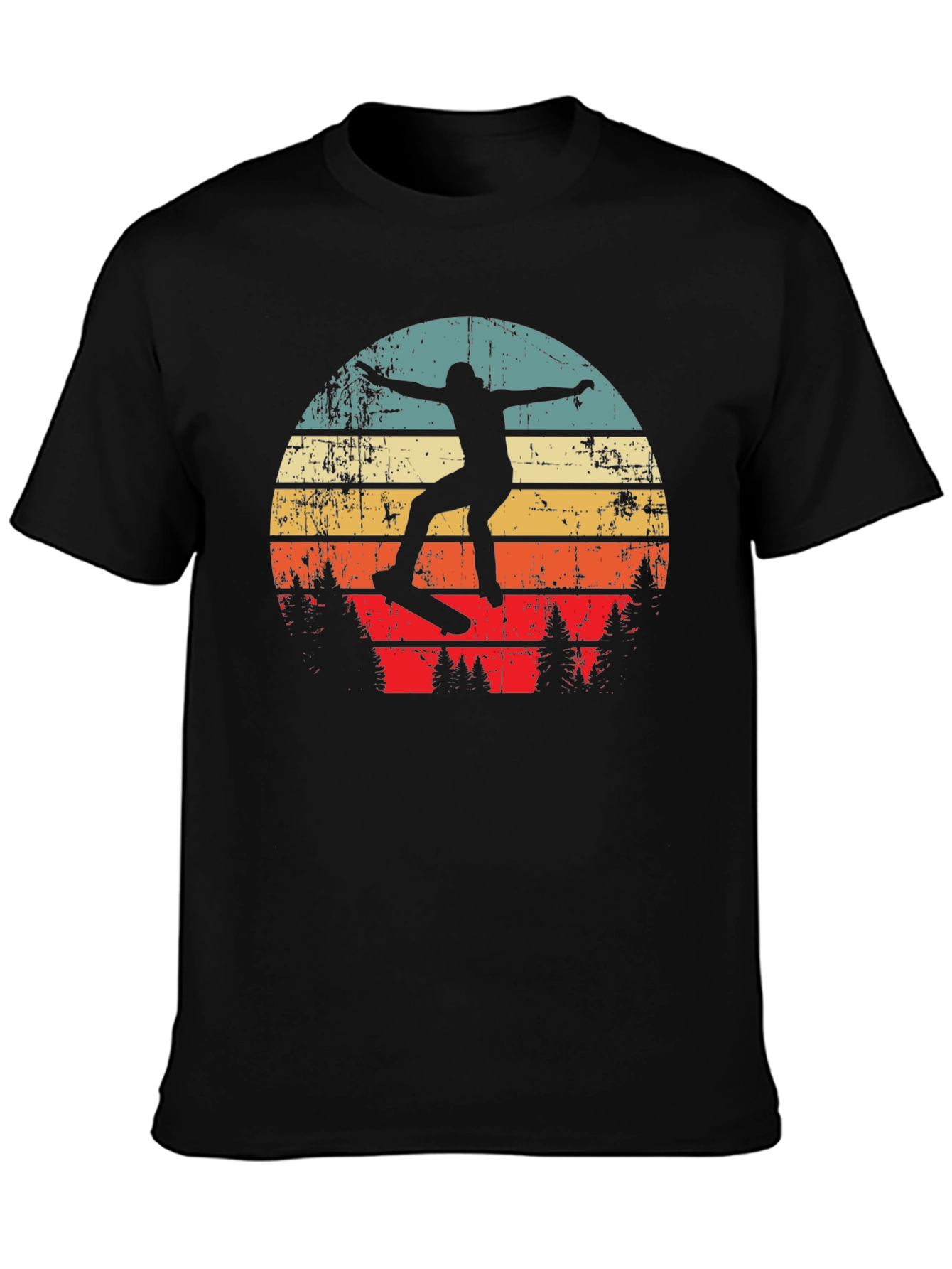 Retro Skateboarder Sunset Graphic Tee