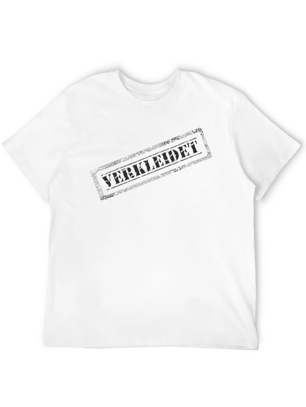 Black T-Shirt with Distressed Stamp Graphic