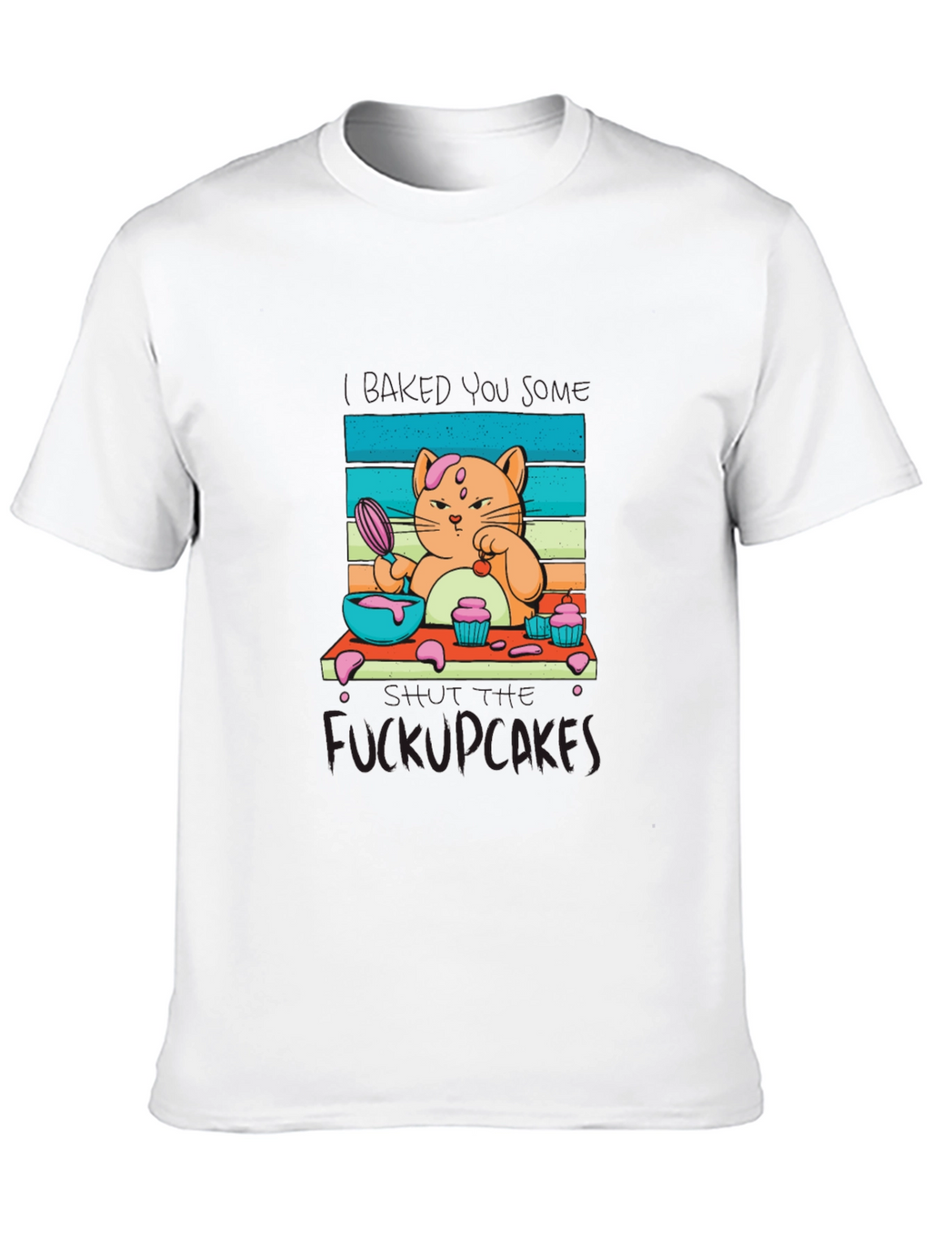 Funny F*ckupcakes Graphic Tee - Cat Baking Design