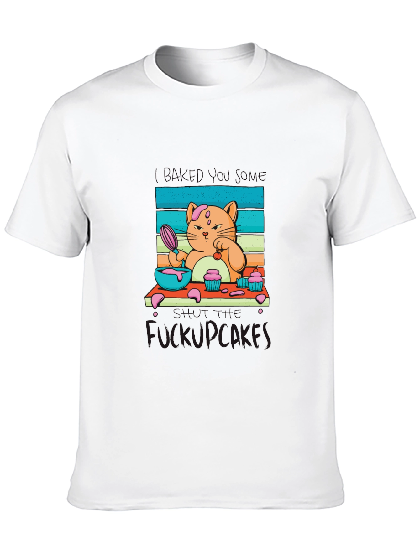 Funny F*ckupcakes Graphic Tee - Cat Baking Design
